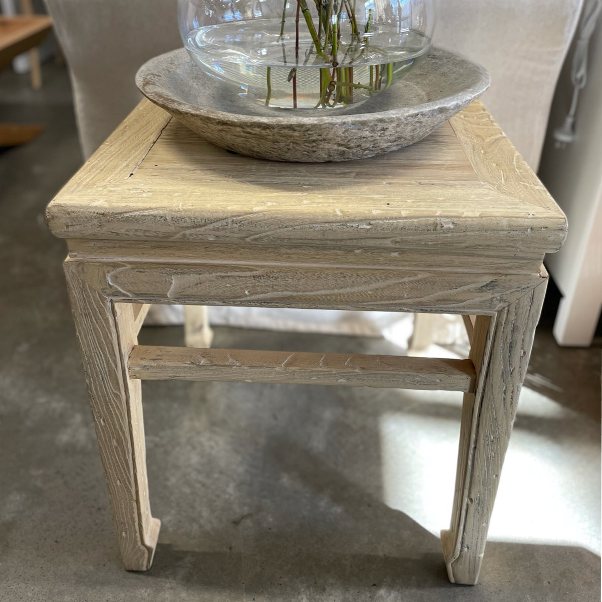 Elm Square Traditional Side Table - L500mm