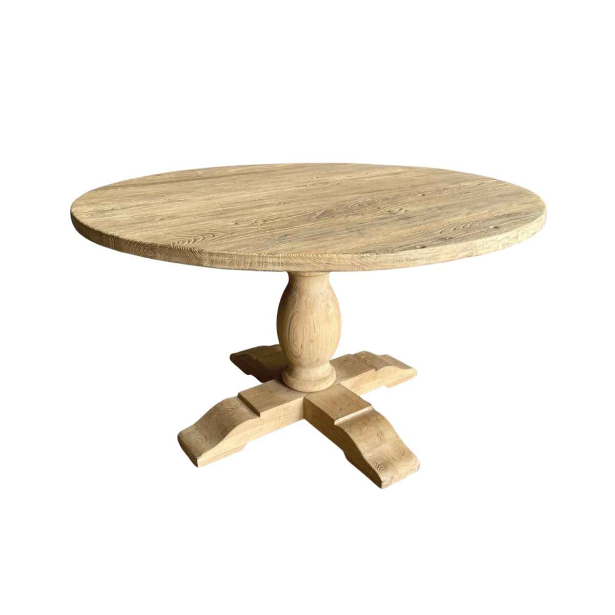 Round Elm Pedestal Dining Table D1200mm - Natural