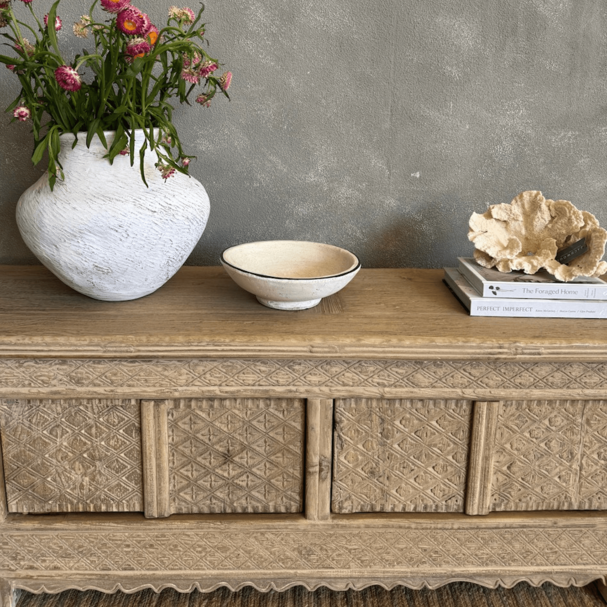 Carved Elm Media Unit L1800mm