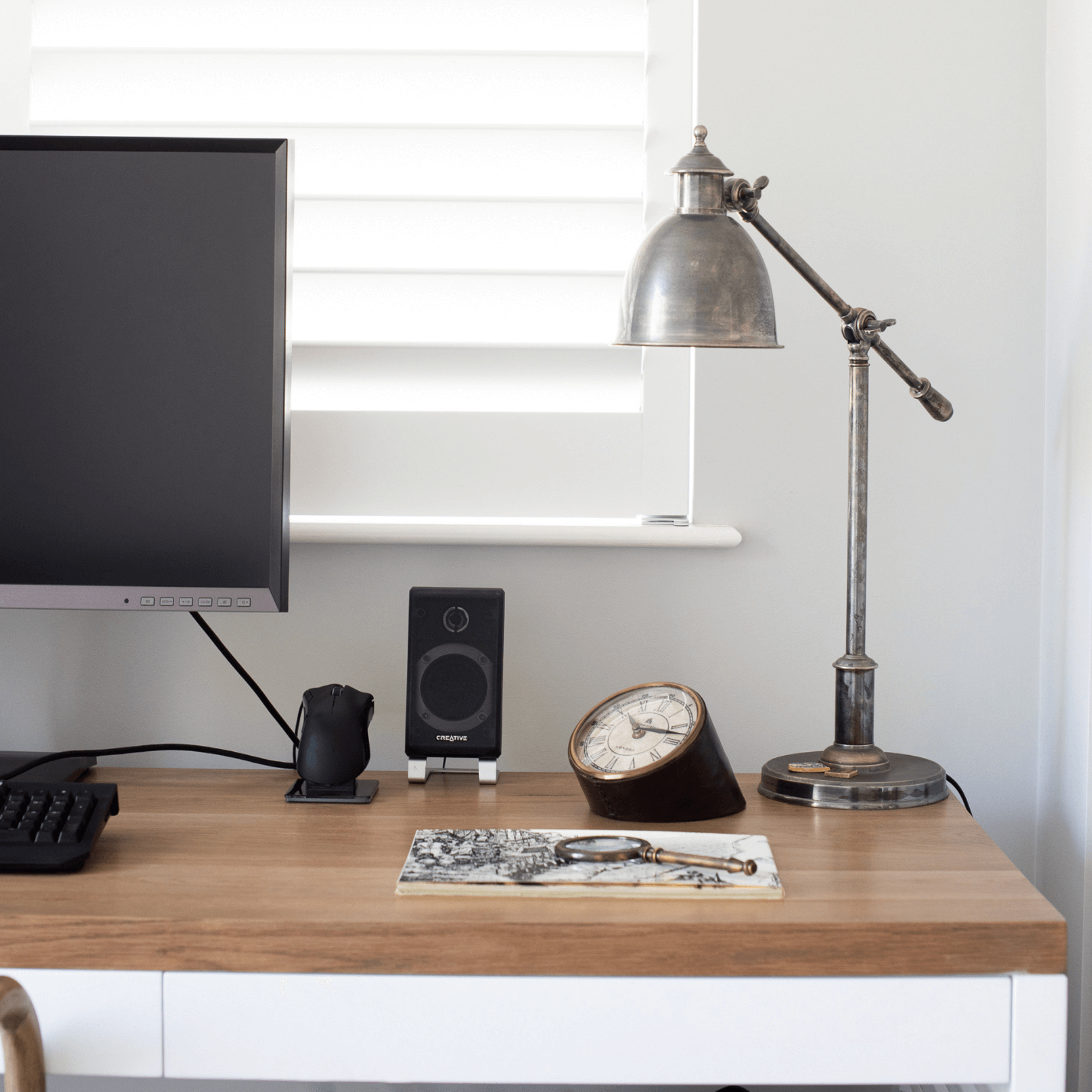 Louvred Desk L1500mm with 2 Drawers