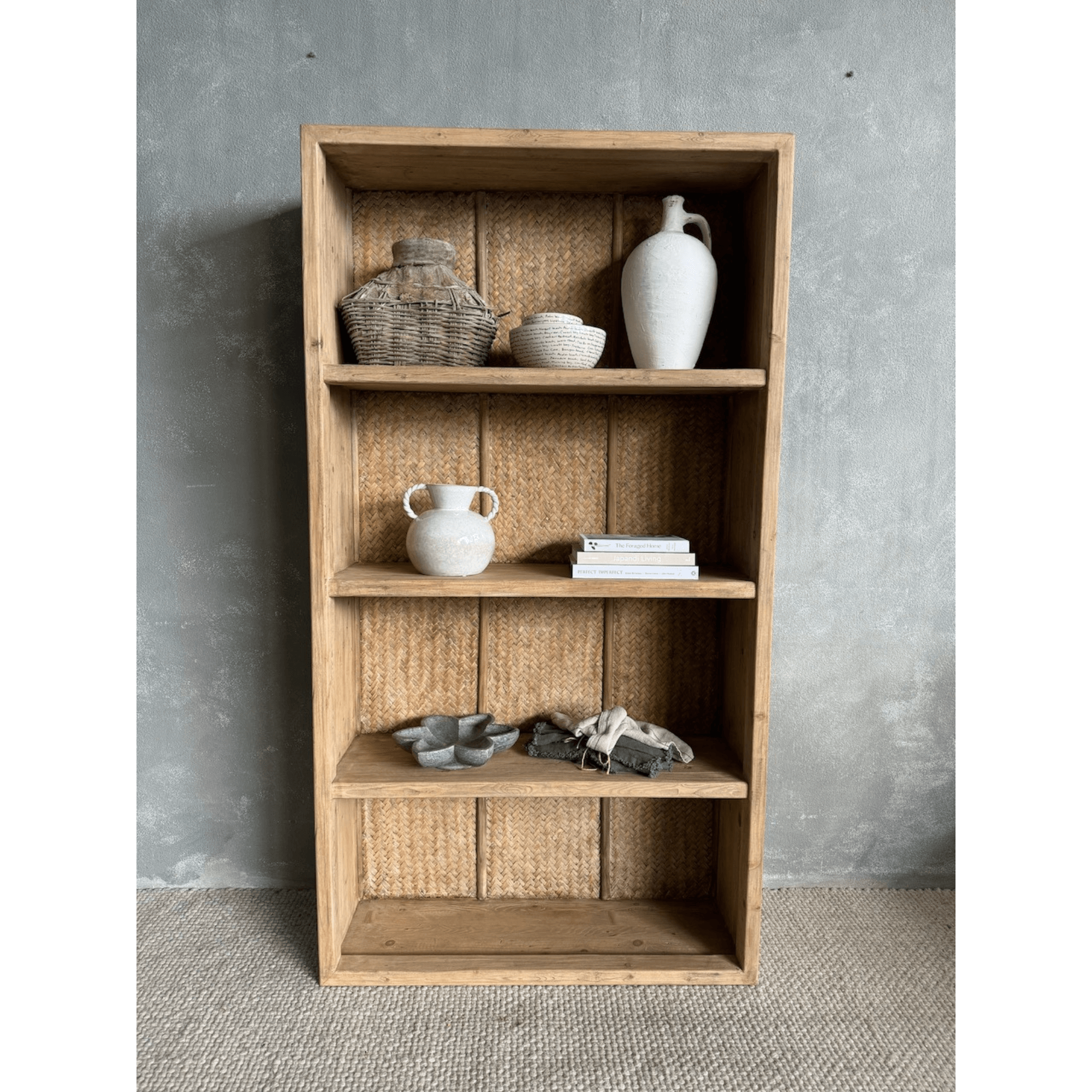 Avalon Bookcase - Rattan Back