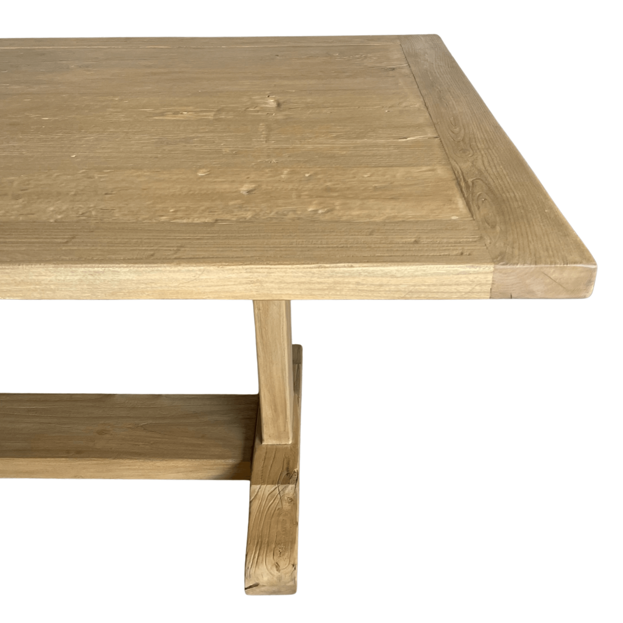 Elm Pedestal Dining Table L2200mm - Natural