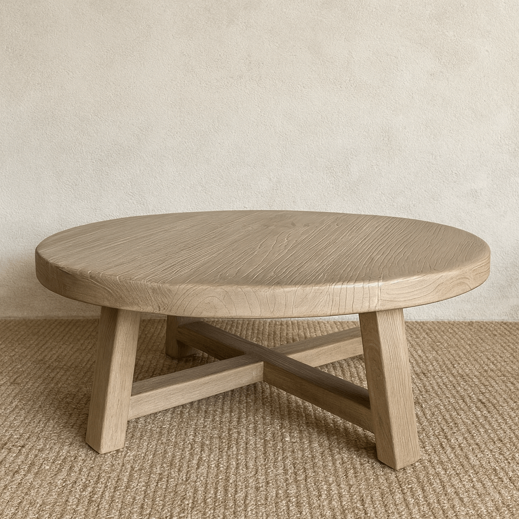 Elm Round Coffee Table - D1250mm - Natural