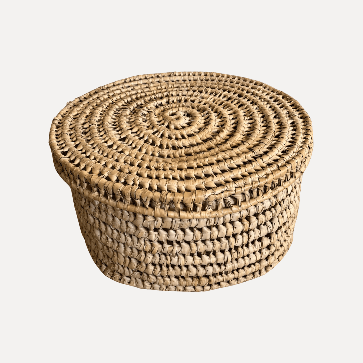 Oversized Hand-Woven Basket with Lid