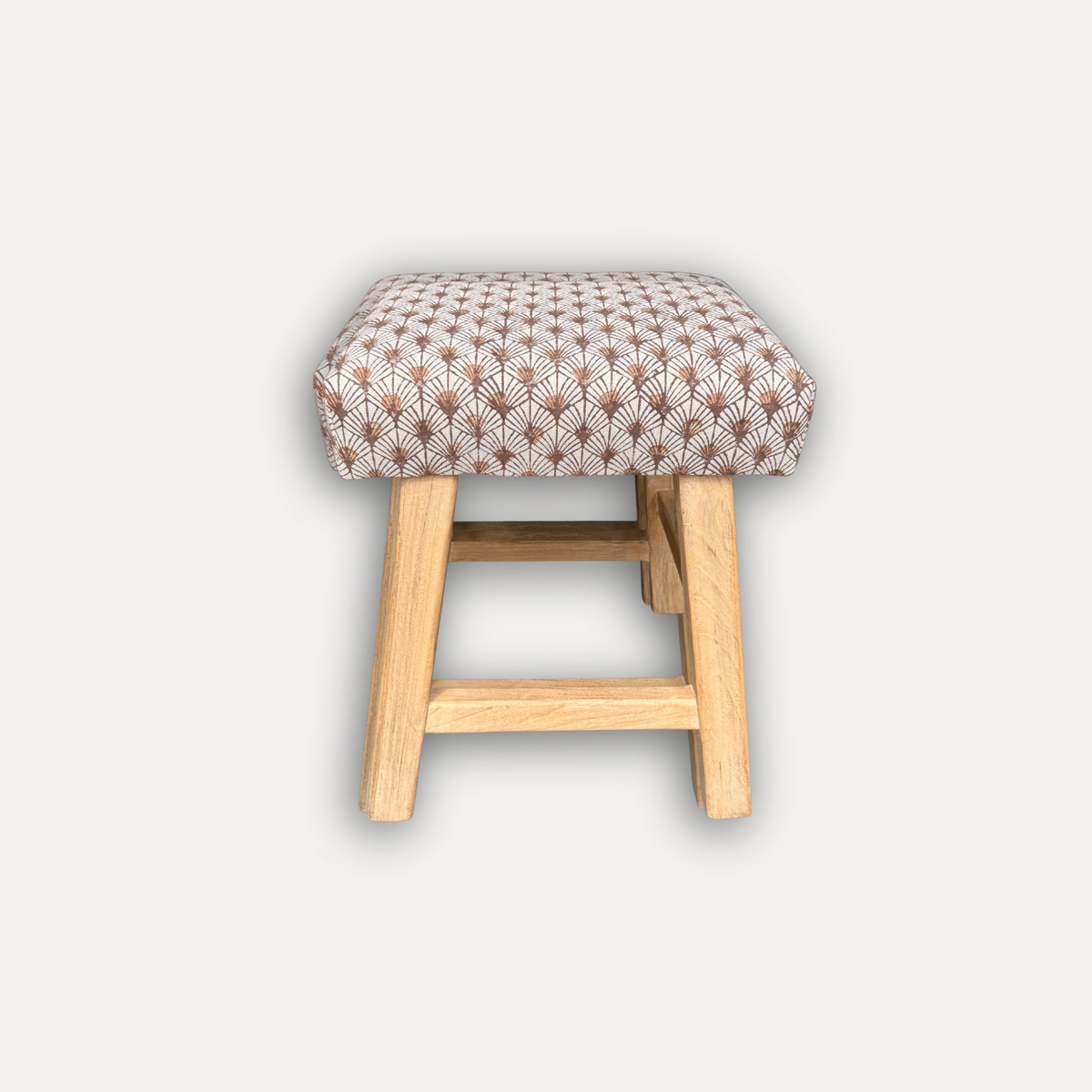 Upholstered Elm Stool - Limited Edition - Art Deco