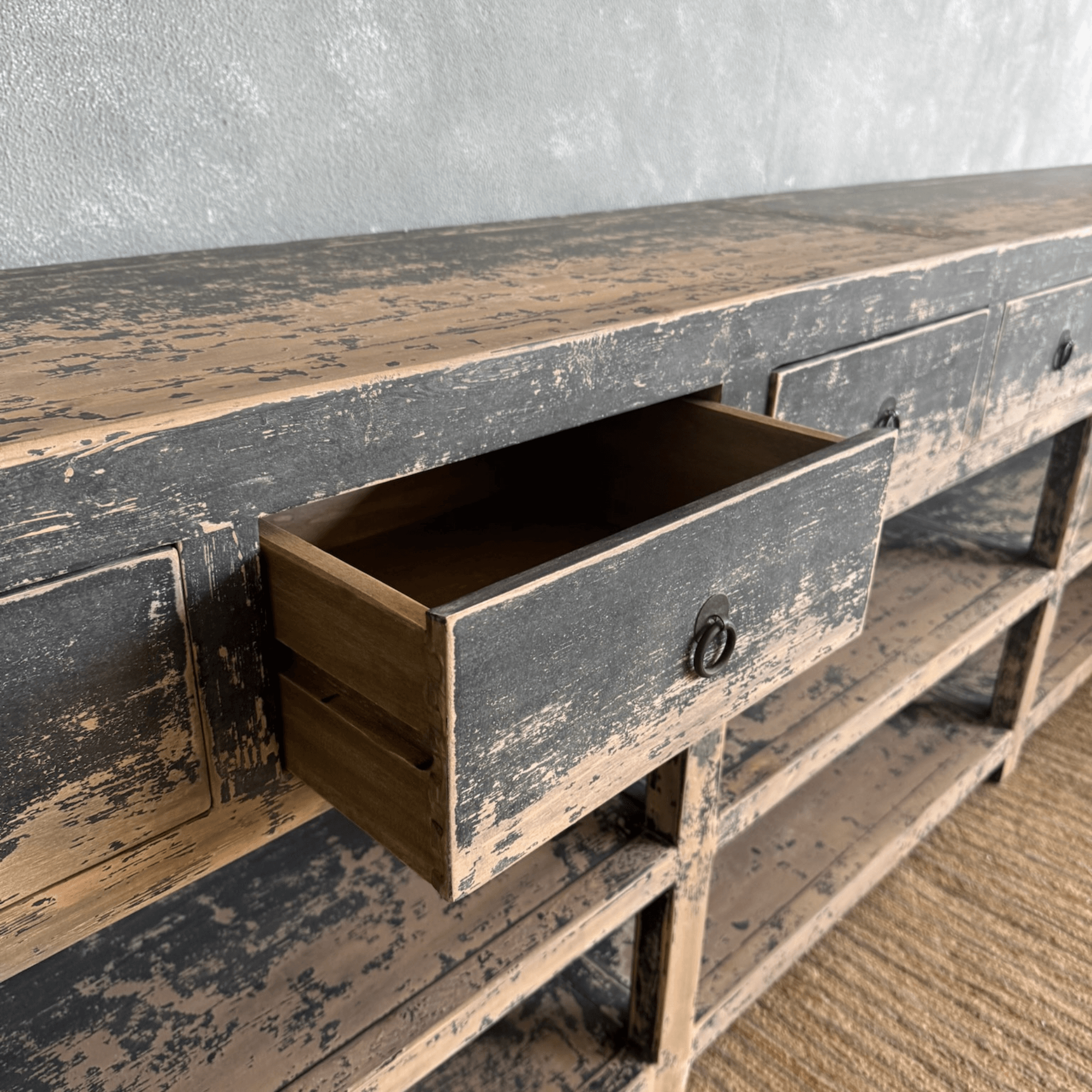 Avalon Sideboard - Distressed Black
