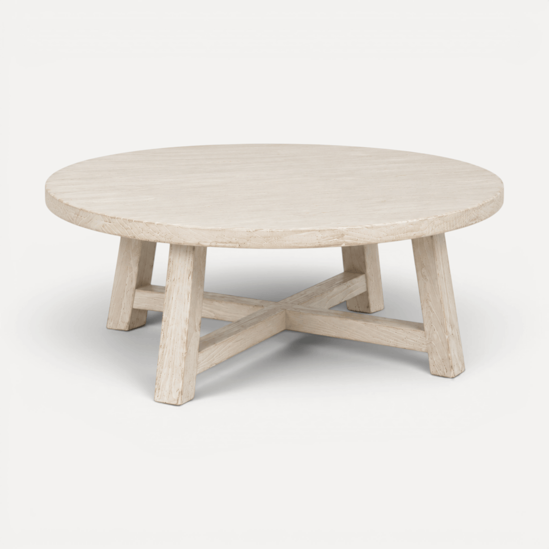 Elm Round Coffee Table - D1050mm - White