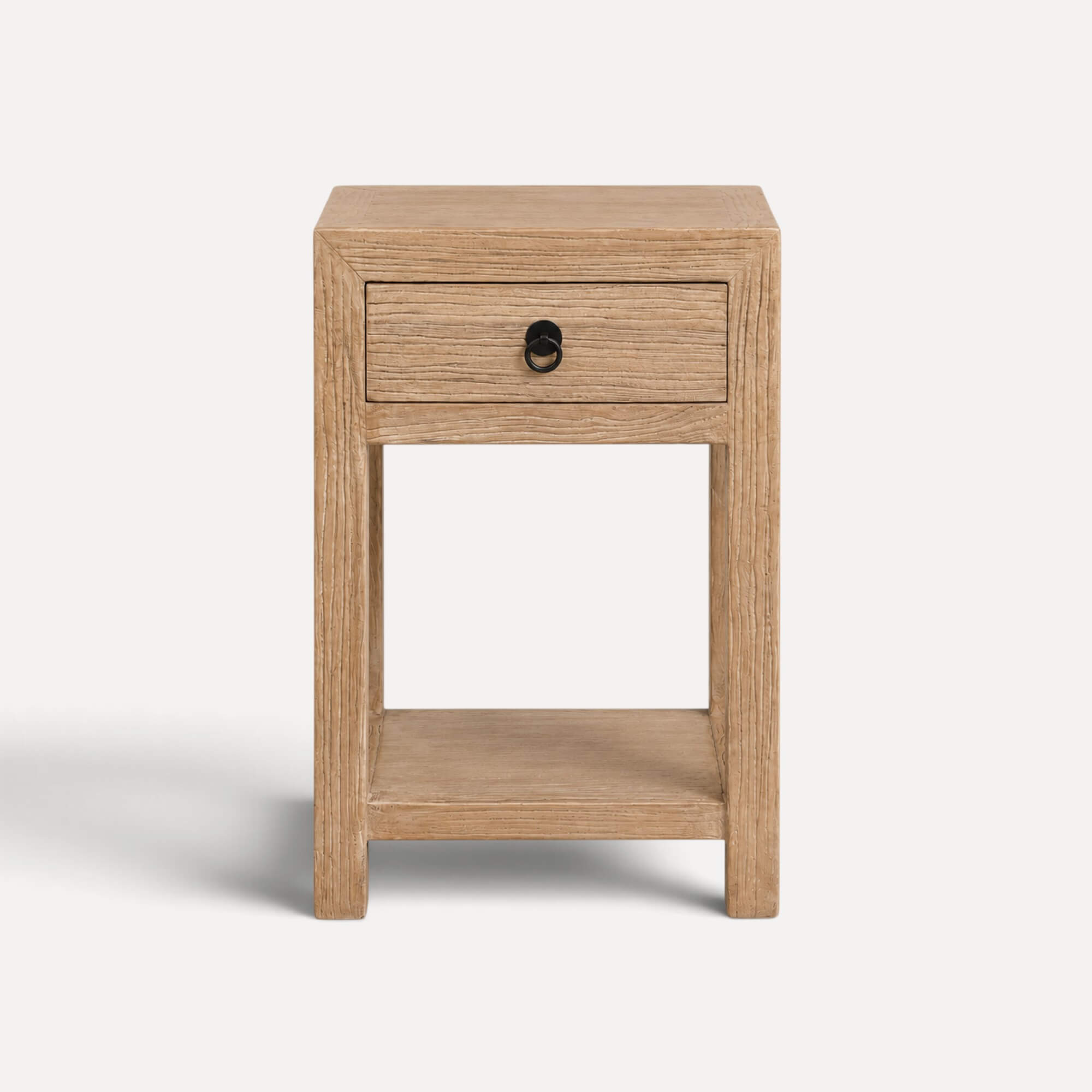 Narrow Elm Bedside Table L400mm