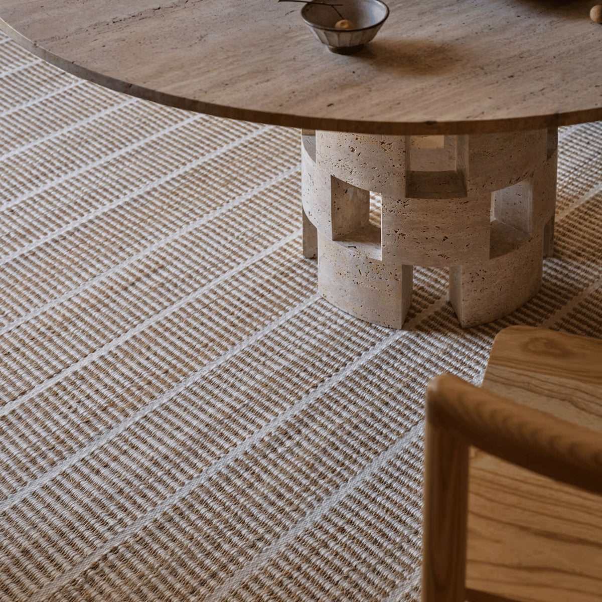 Armadillo TRELLIS Rug Rugs Beachwood Designs Natural & White - Armadillo 2.5 x 3.5m