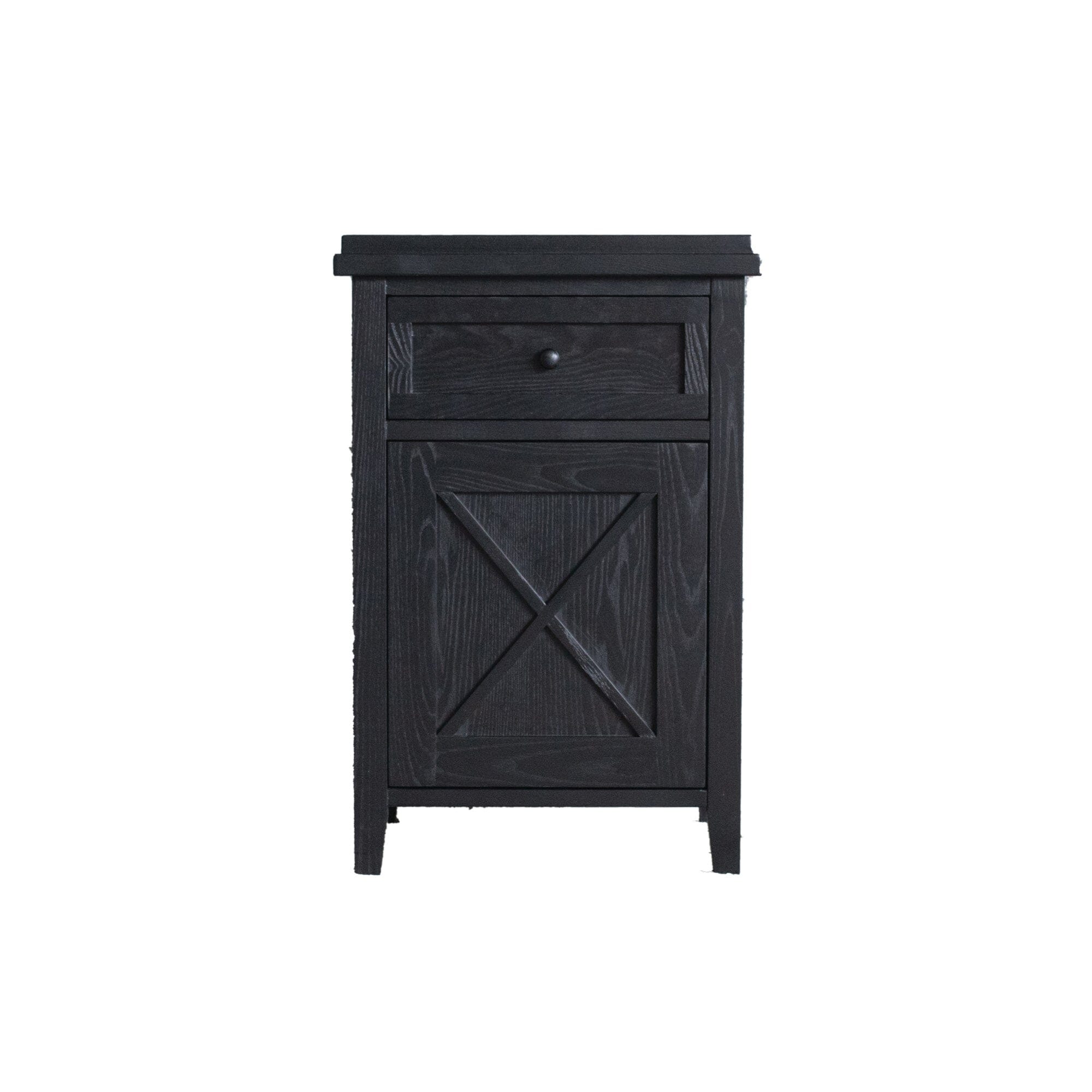 Bahamas Bedside L500mm - 1 Drawer & Door Bedroom Furniture Beachwood Designs Black