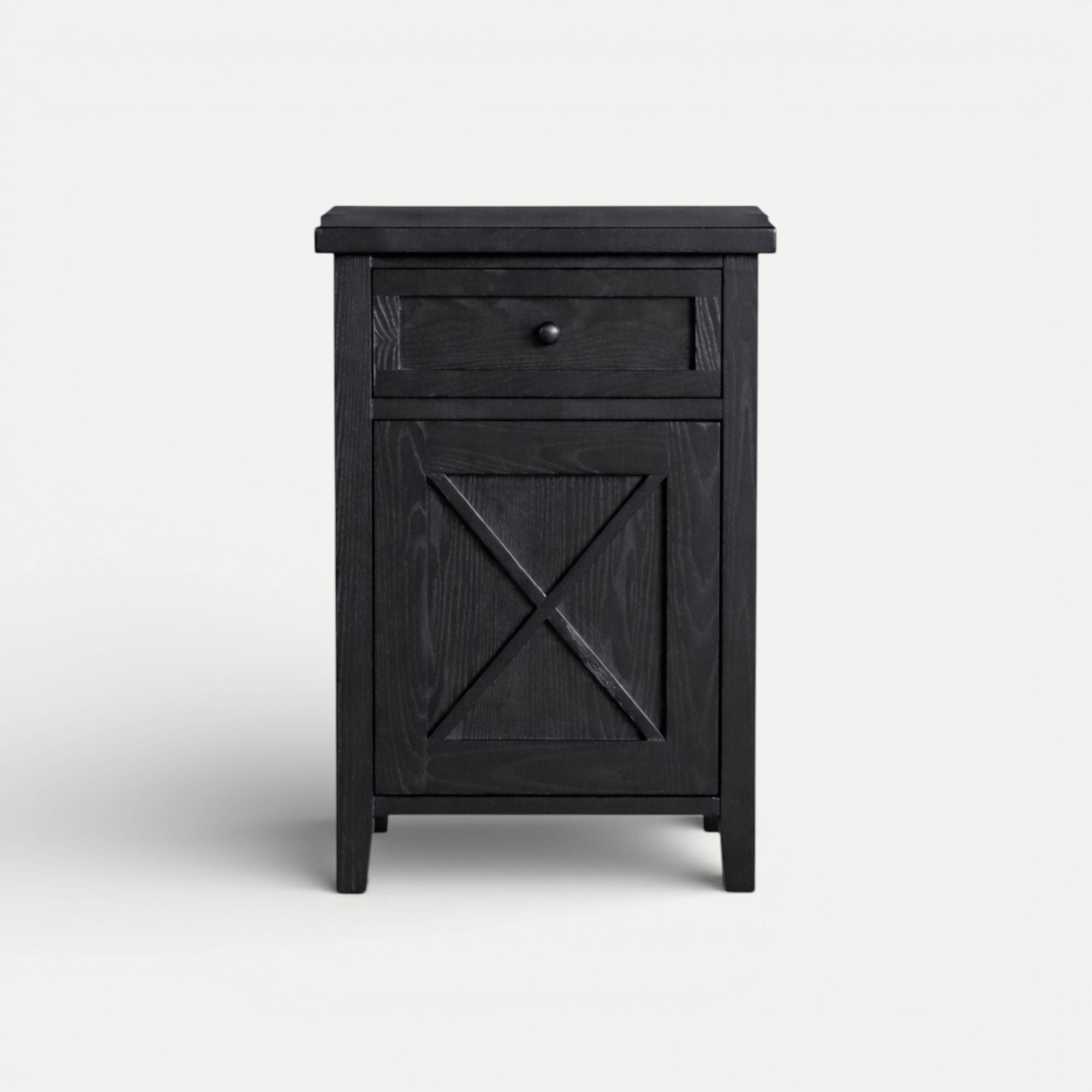 Bahamas Bedside L500mm - 1 Drawer & Door Bedroom Furniture Beachwood Designs Black