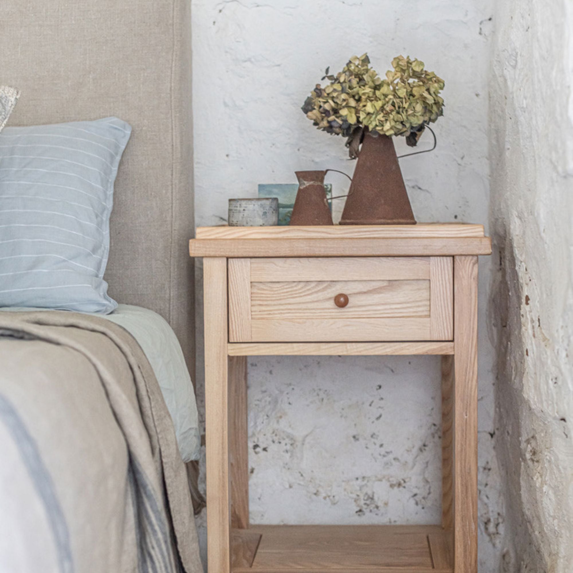 Bahamas Bedside L500mm - 1 Drawer & Shelf Bedroom Furniture Beachwood Designs