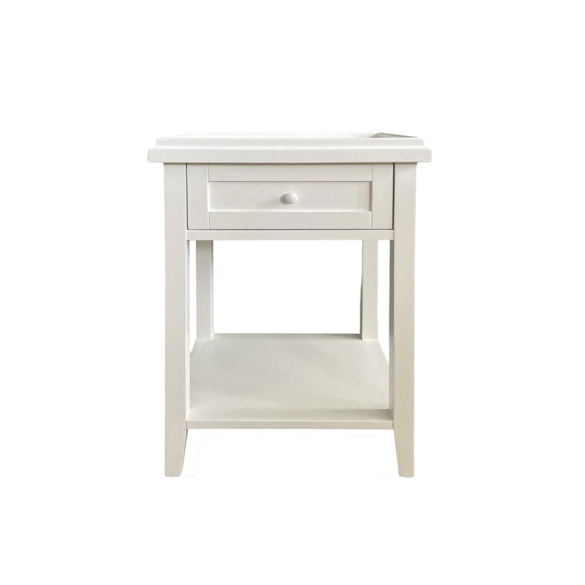 Bahamas Bedside L500mm - 1 Drawer & Shelf Bedroom Furniture Beachwood Designs White