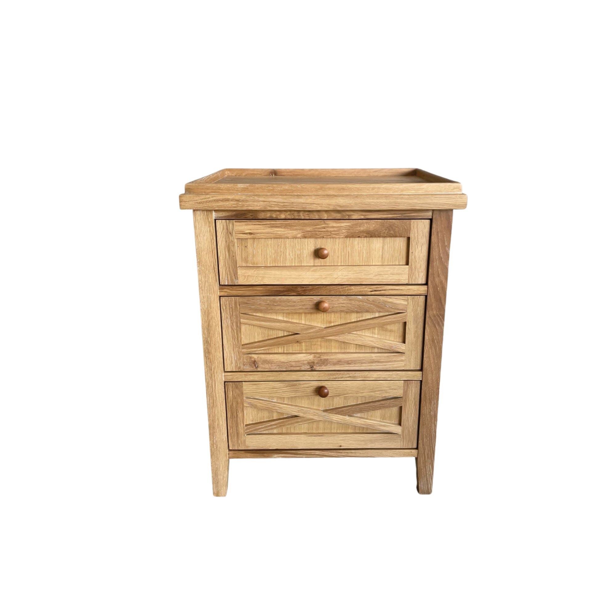 Bahamas Bedside L550mm - 3 Drawer Bedroom Furniture Beachwood Designs Limed Oak