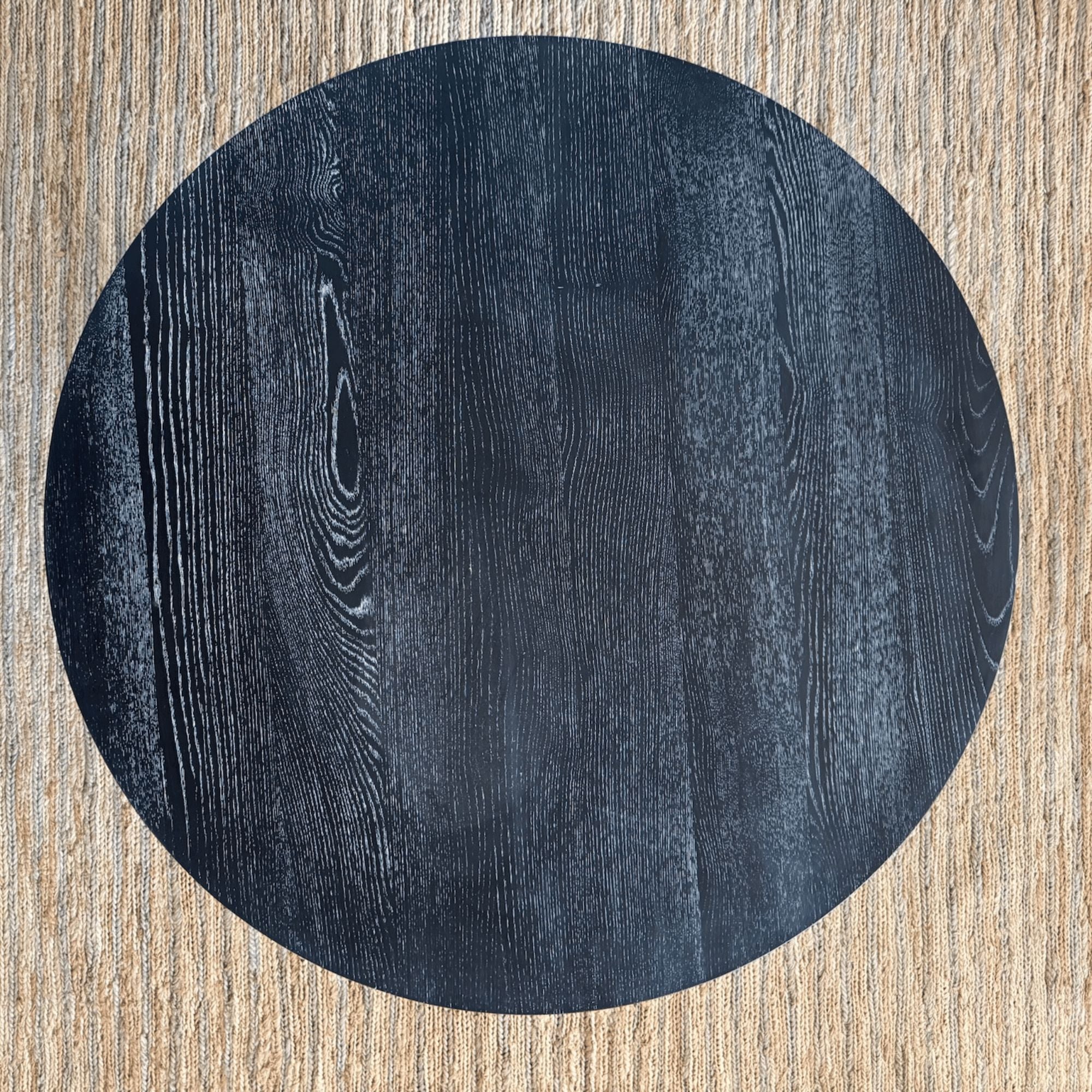 Bay Coffee Table - D 850mm - Black Limed Living Furniture Beachwood Designs