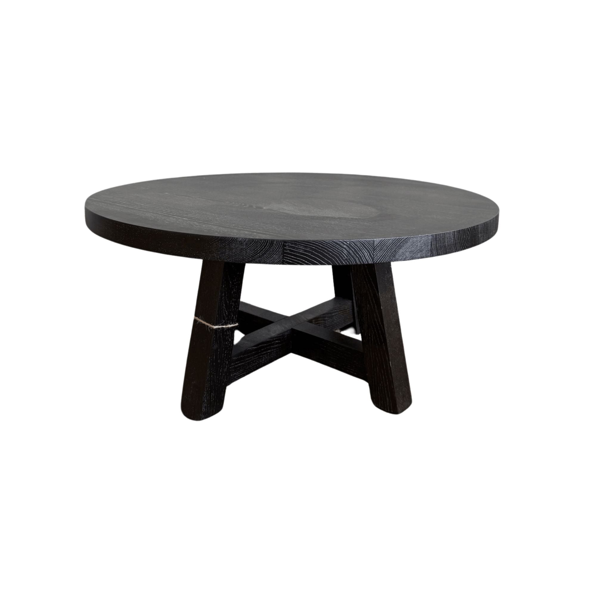 Bay Coffee Table - D 850mm - Black Limed Living Furniture Beachwood Designs