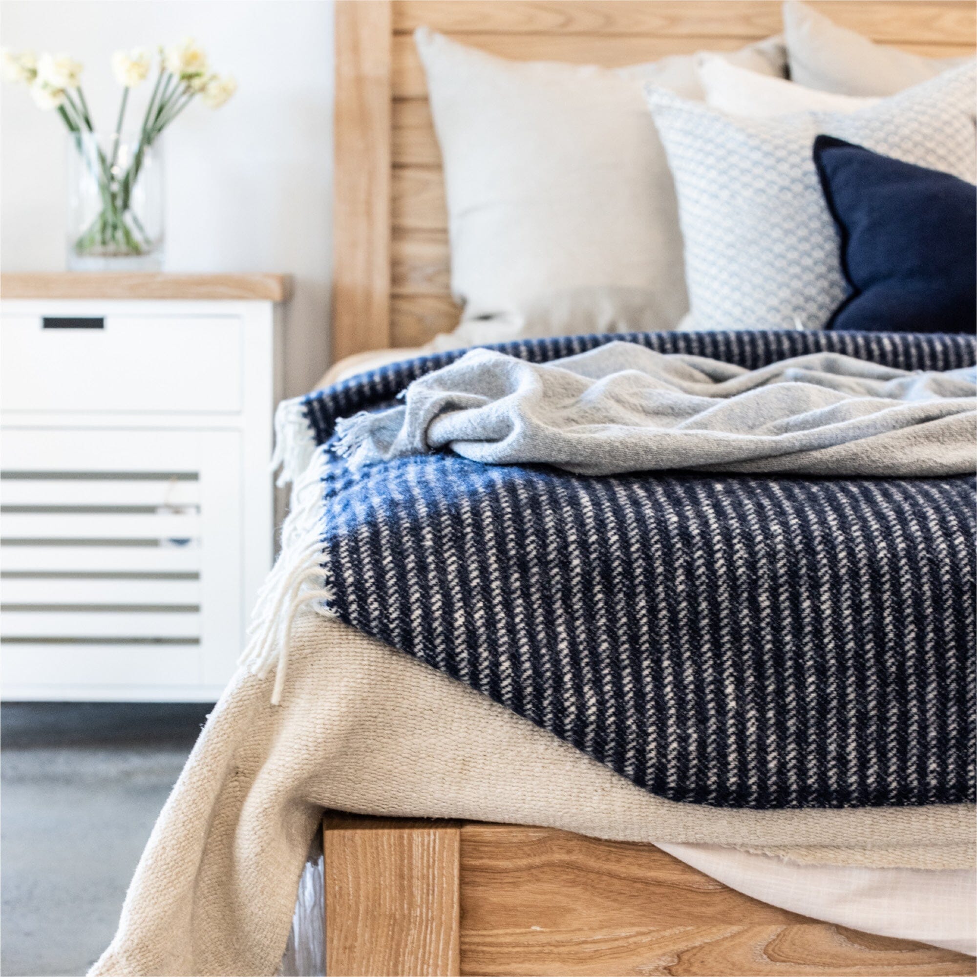 Bed Base - Double Bedroom Furniture Beachwood Designs Limed Ash