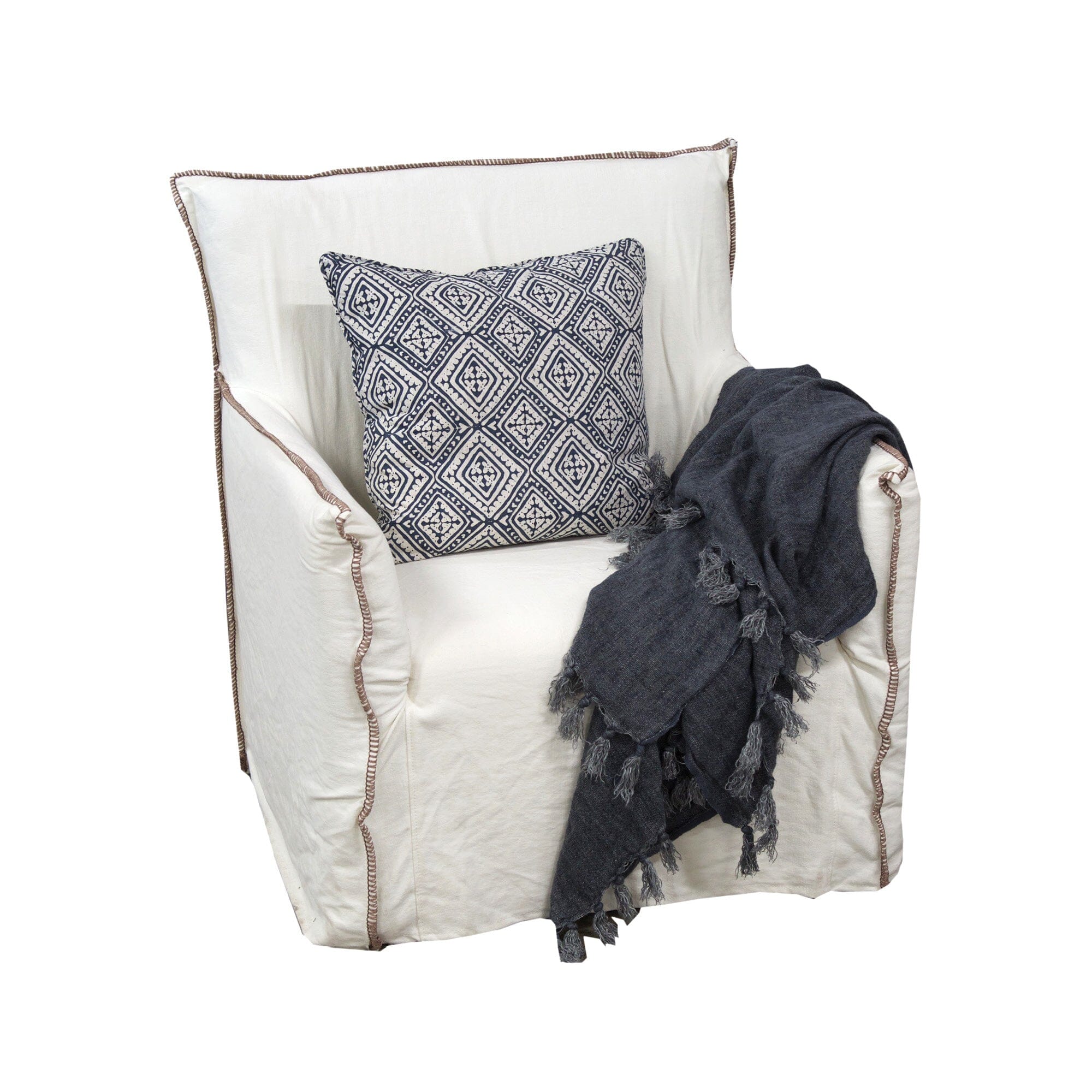 Belongil Armchair Living Furniture Beachwood Designs Chalk Linen Cotton