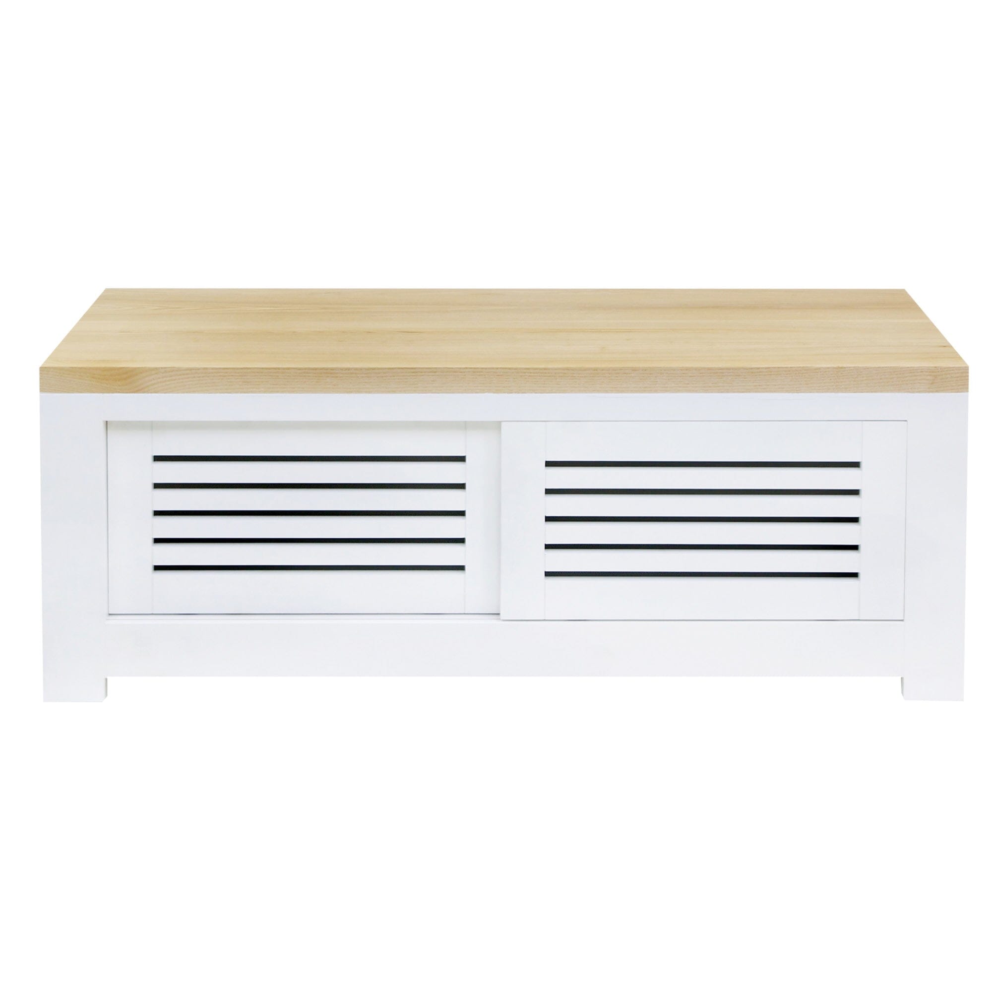 Bilgola Media Unit L1200mm Living Furniture Beachwood Designs White & Limed Ash