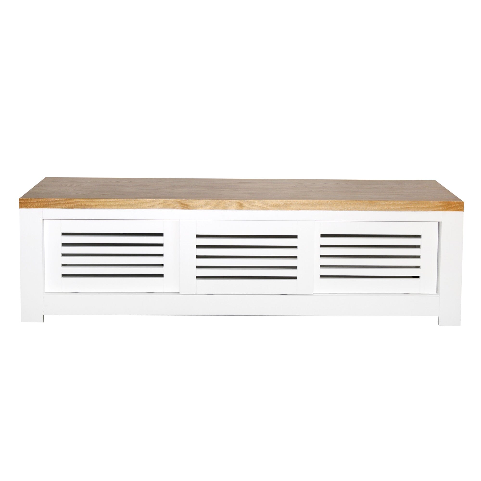 Bilgola Media Unit L1600mm Living Furniture Beachwood Designs White & Limed Ash