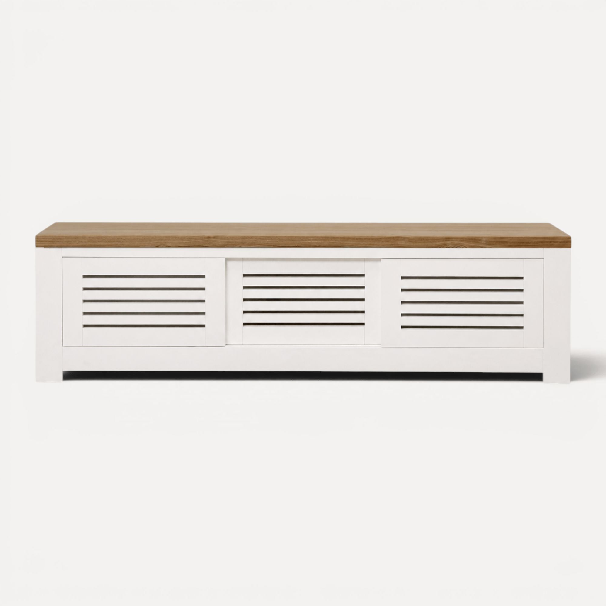 Bilgola Media Unit L1600mm Living Furniture Beachwood Designs White & Weathered Oak
