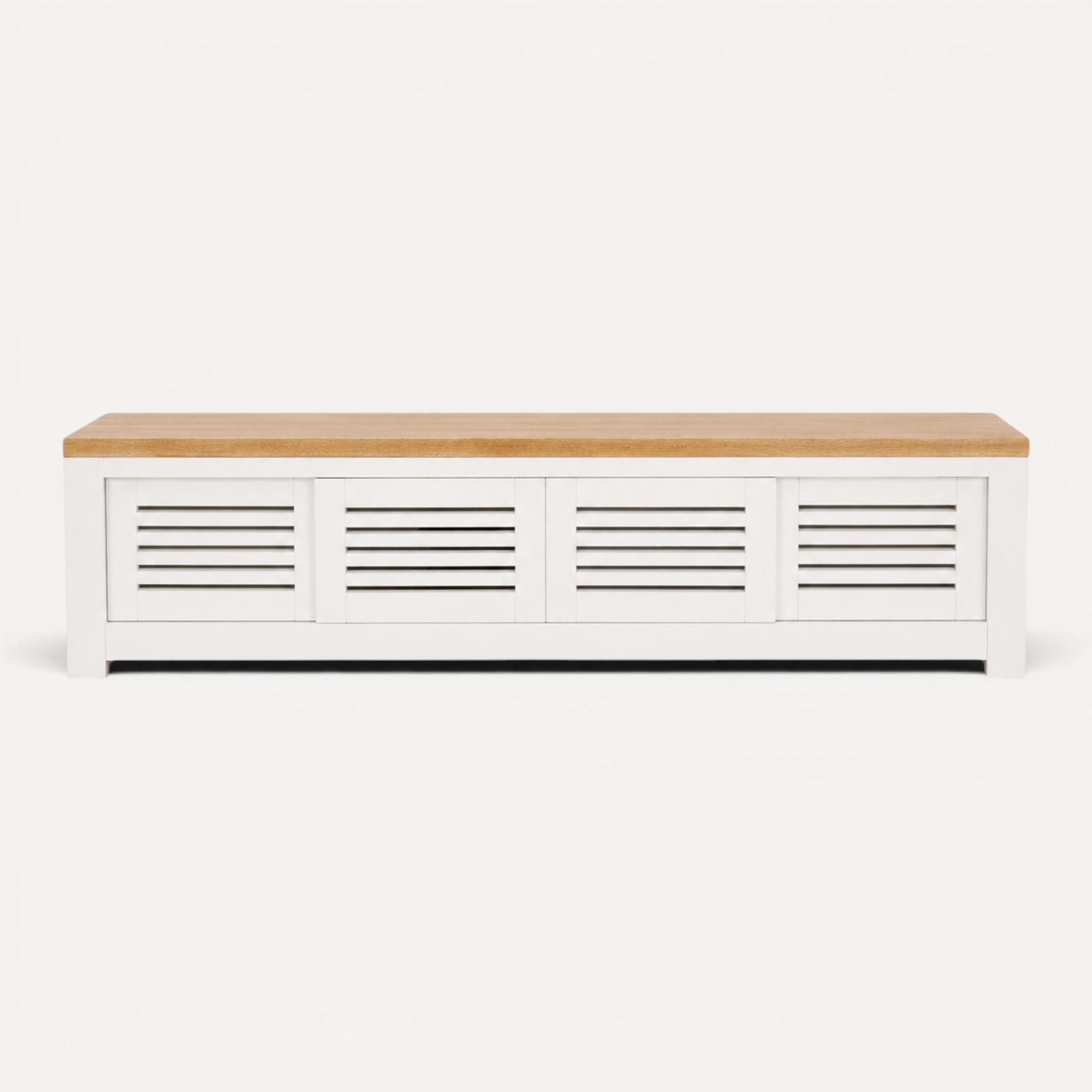 Bilgola Media Unit L2000mm Living Furniture Beachwood Designs White & Limed Ash