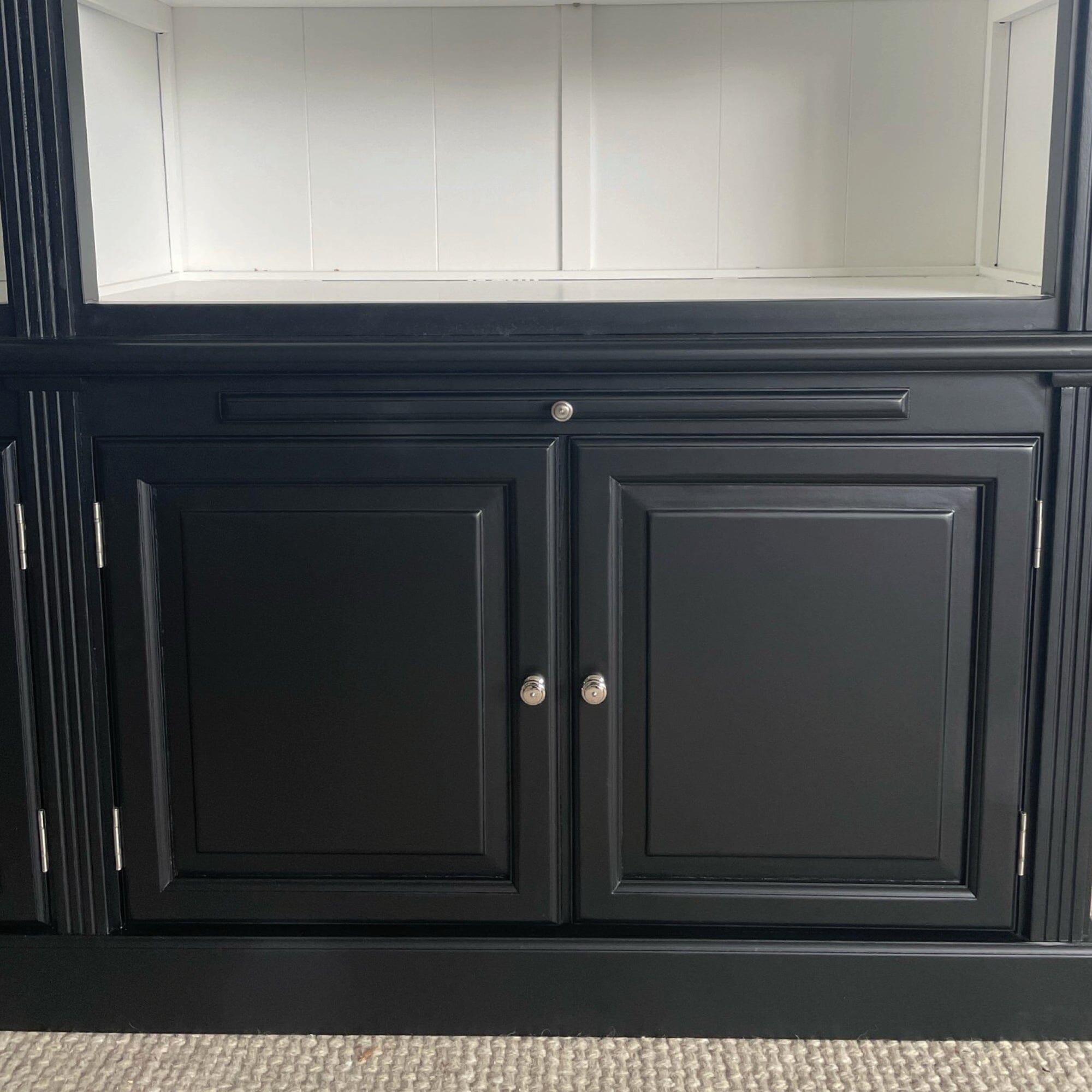 Black Oak Bookcase with Ladder Office & Storage Furniture Beachwood Designs