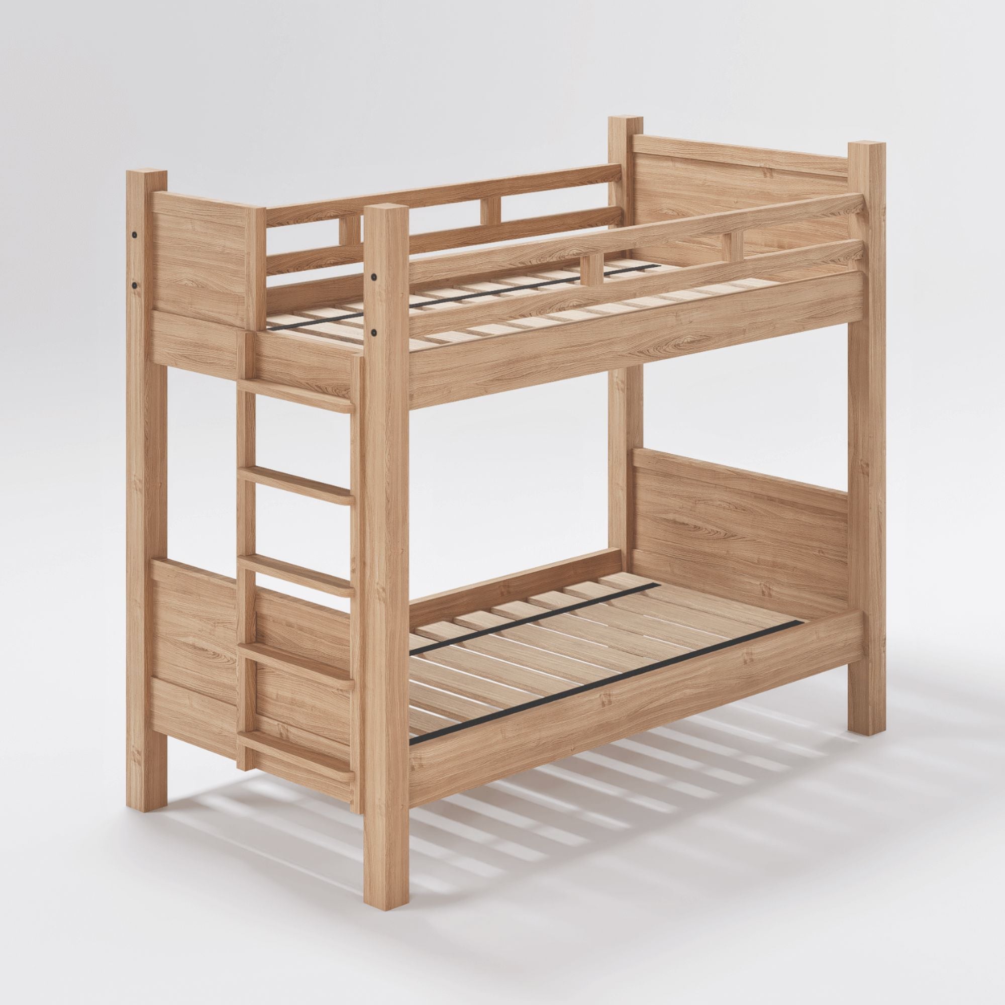 Bunk Bed - Fixed Ladder Bedroom Furniture Beachwood Designs Limed Ash