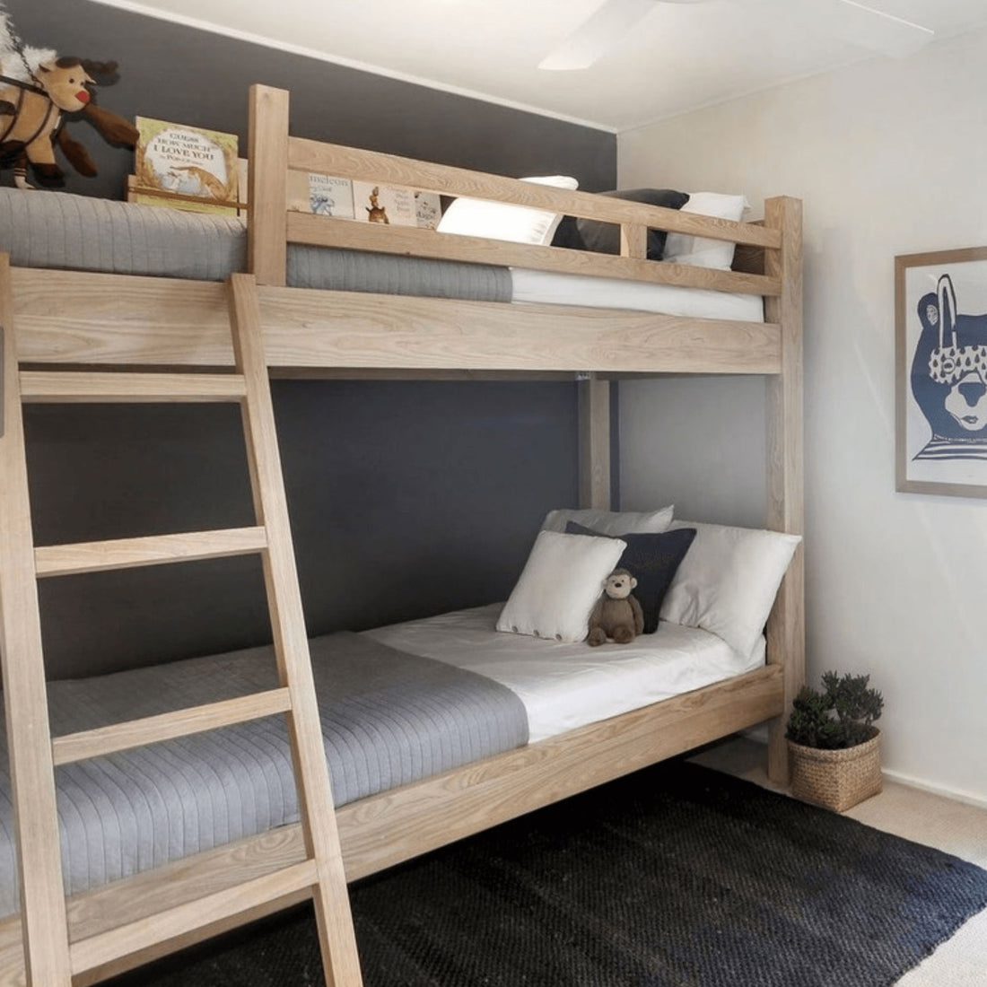 Bunk Bed - Removable Ladder - Single Bedroom Furniture Beachwood Designs