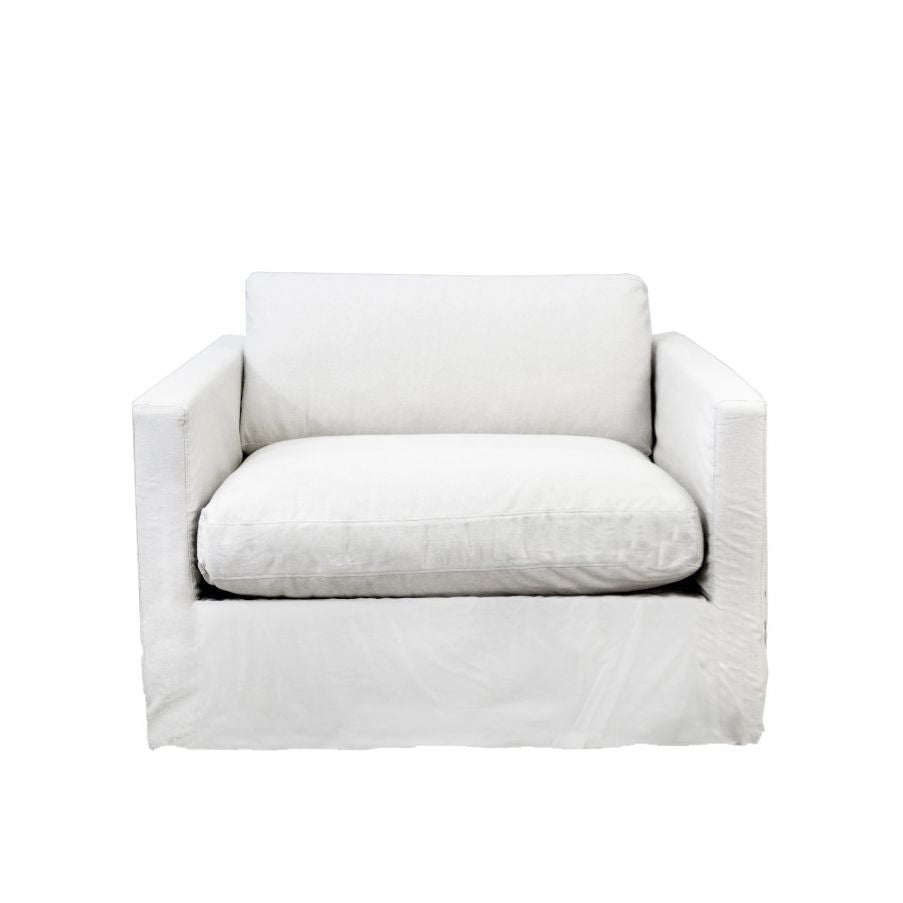 Byron Sofa - 1 Seater Living Furniture Beachwood Designs Chalk Linen Cotton