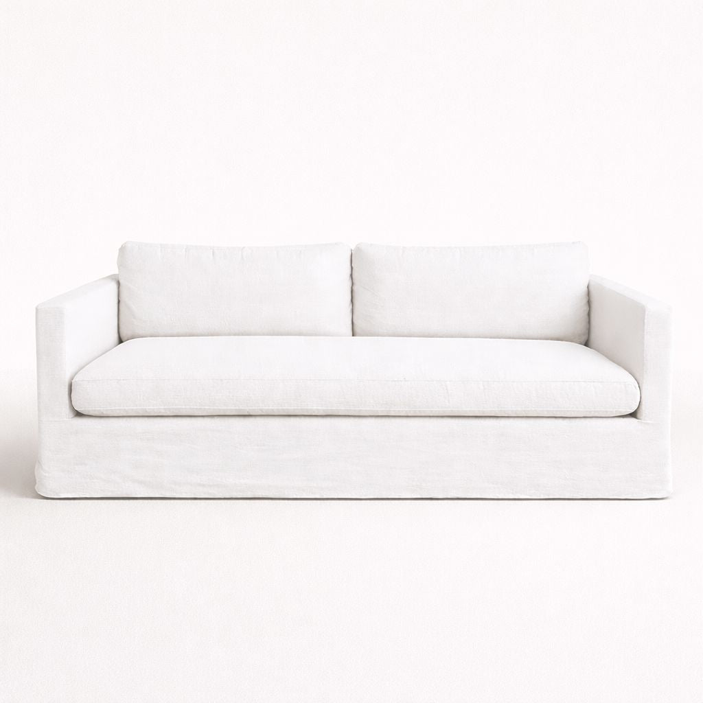 Byron Sofa - 3 Seater Living Furniture Beachwood Designs Chalk Linen Cotton