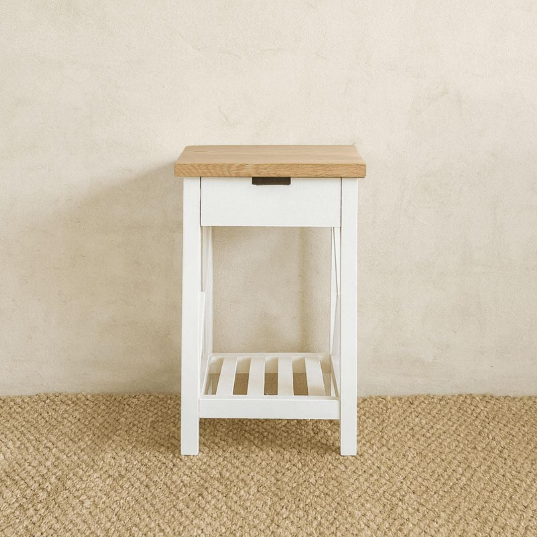 Caribbean Bedside Bedroom Furniture Beachwood Designs White & Limed Ash