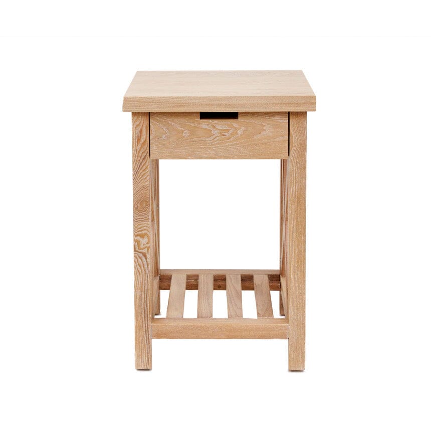 Caribbean Bedside L450mm - 1 Drawer Bedroom Furniture Beachwood Designs Limed Ash