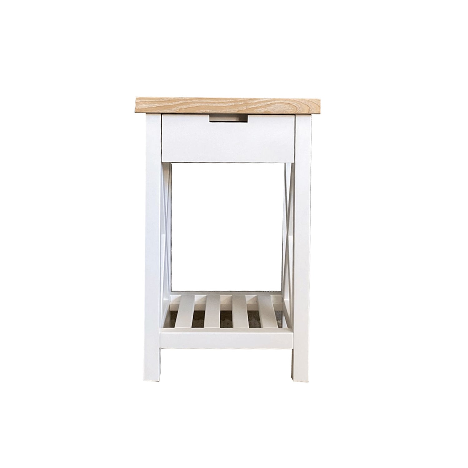 Caribbean Bedside L450mm - 1 Drawer Bedroom Furniture Beachwood Designs White & Limed Ash