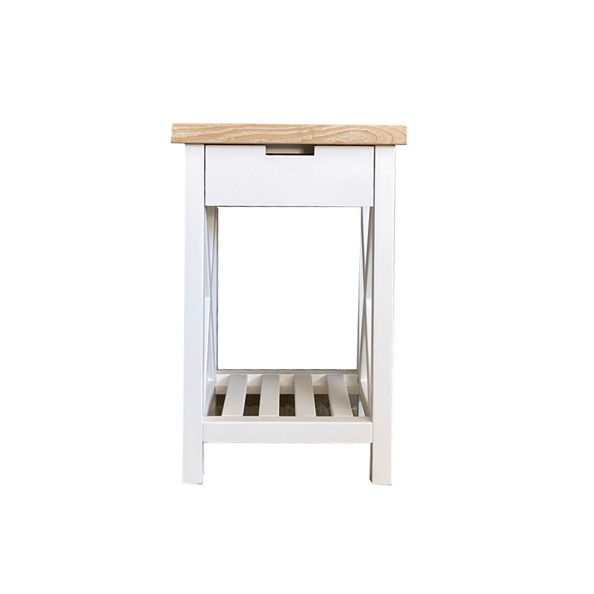 Caribbean Bedside L450mm - 1 Drawer Bedroom Furniture Beachwood Designs White & Limed Ash