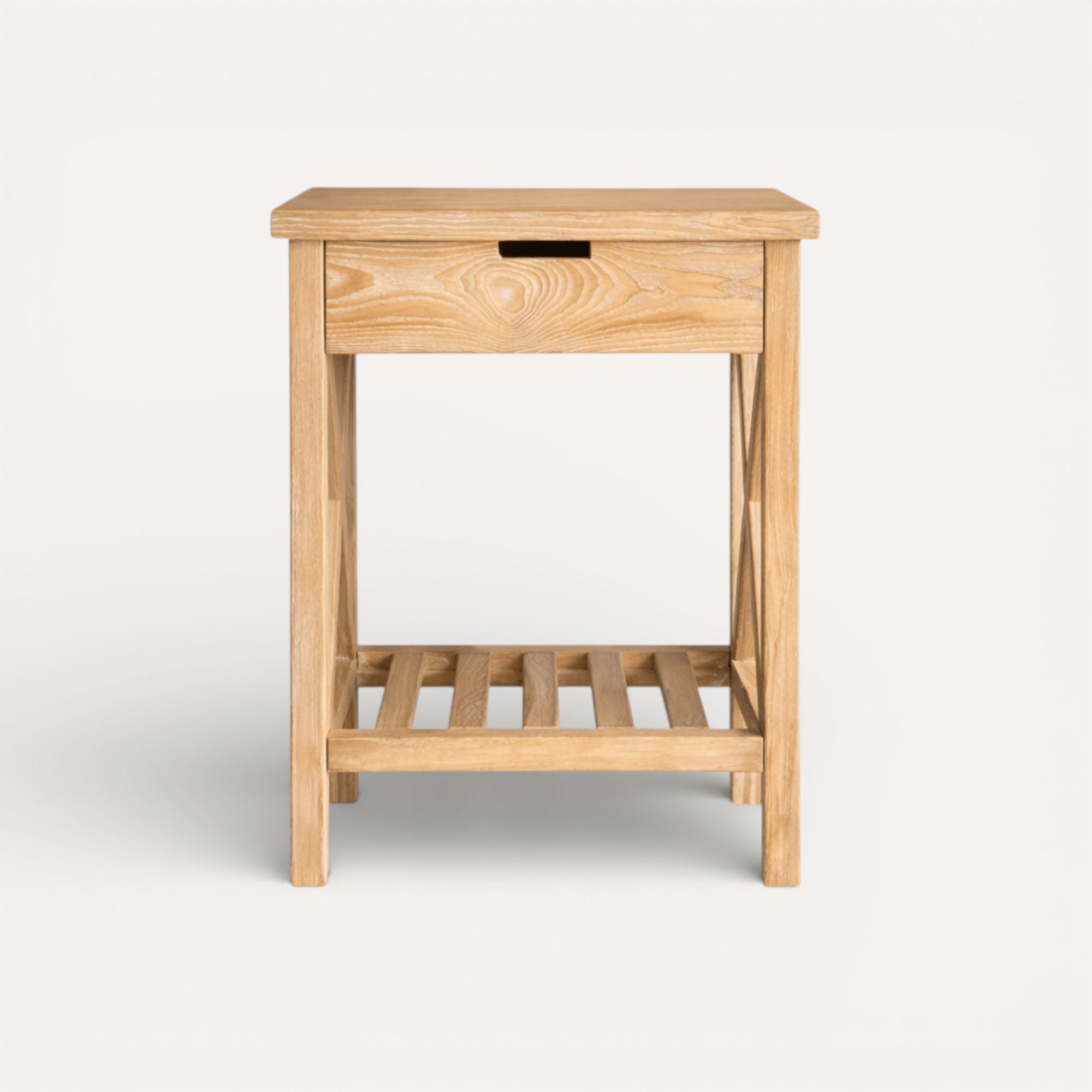 Caribbean Bedside L600mm - 1 Drawer Bedroom Furniture Beachwood Designs Limed Ash