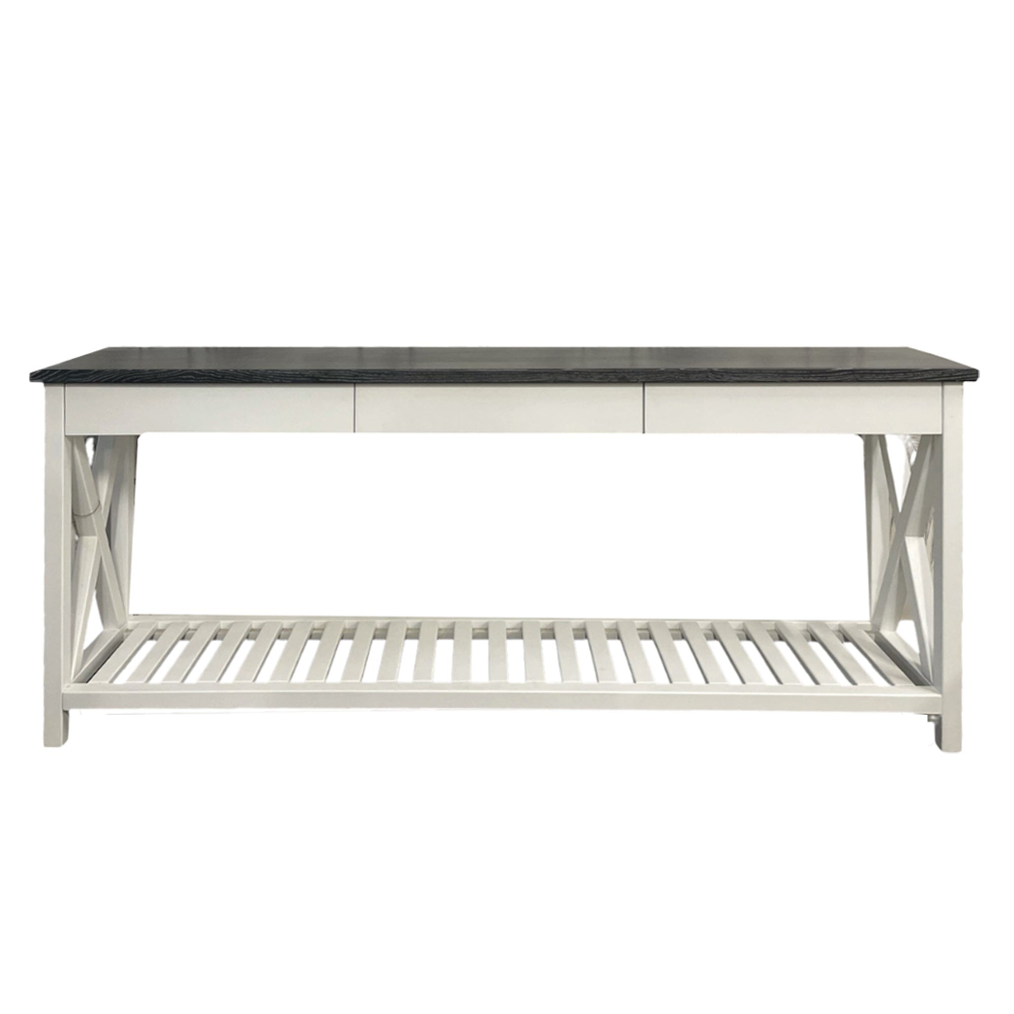 Caribbean Console & Drawers L1800mm Living Furniture Beachwood Designs White & Grey Limed