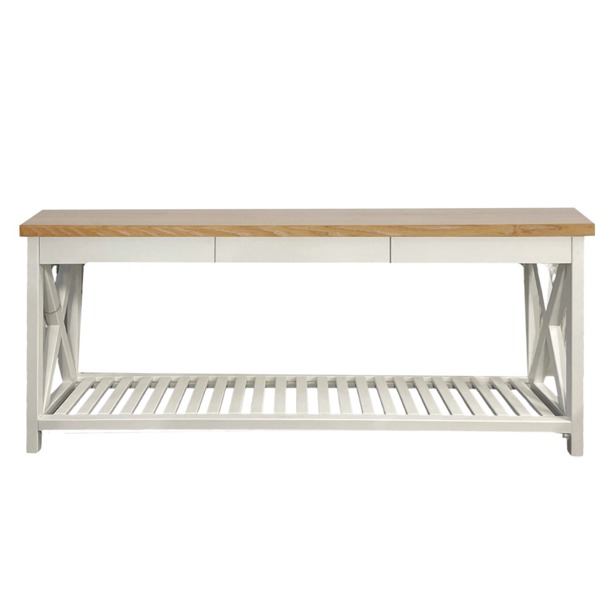 Caribbean Console & Drawers L1800mm Living Furniture Beachwood Designs White & Limed Ash