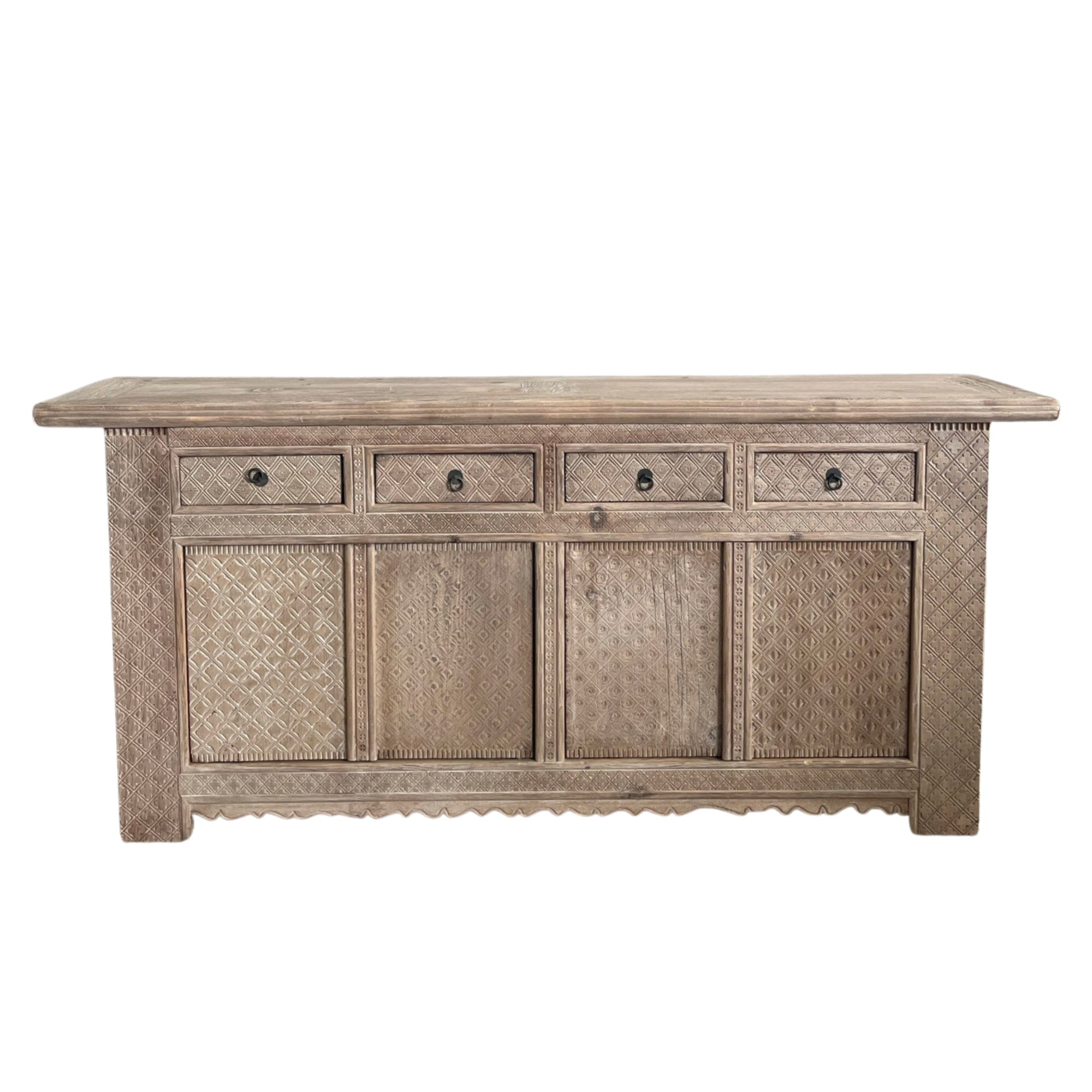 Carved Elm Sideboard L2000mm Living Furniture Beachwood Designs Vintage Grey Elm