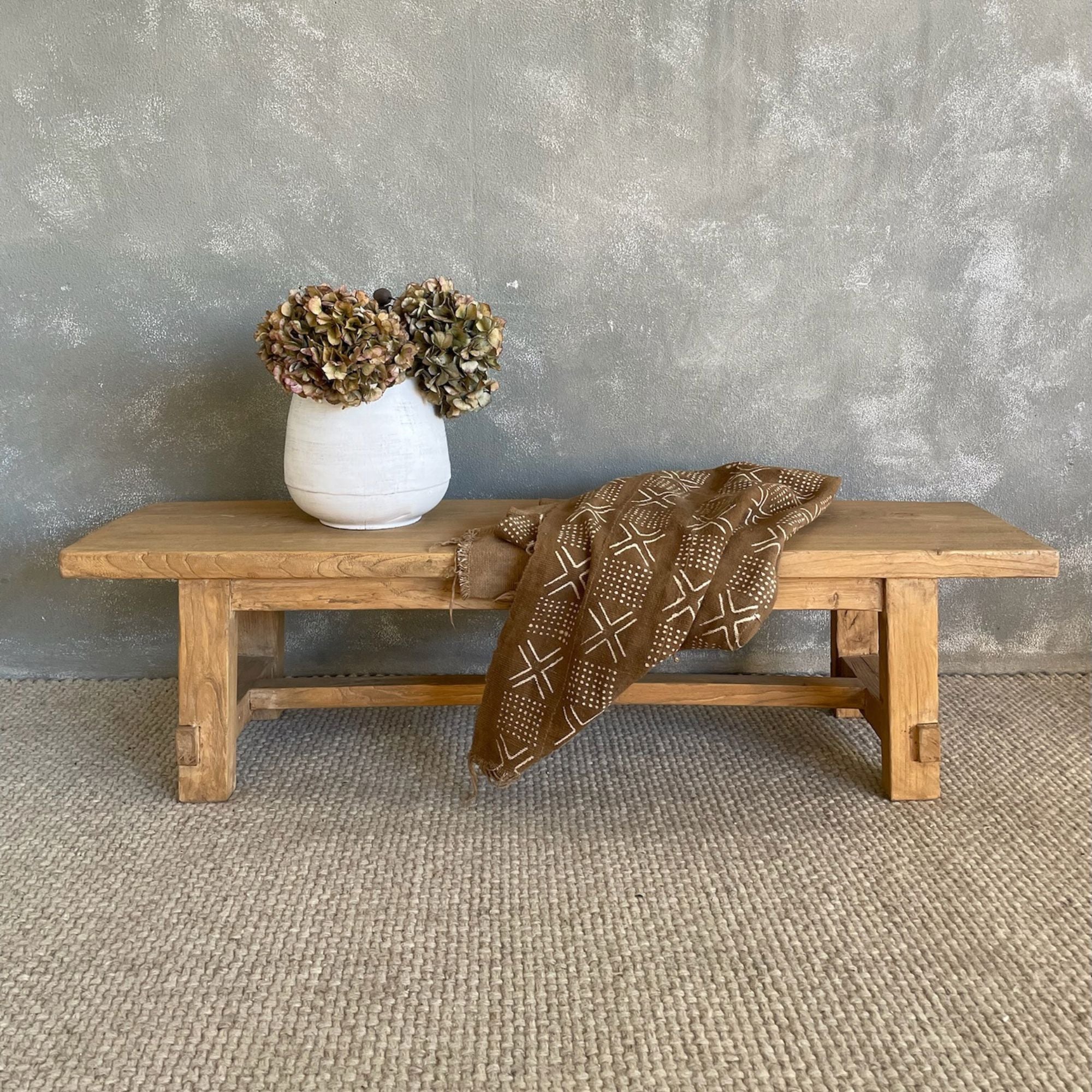 Chunky Elm Bench Seat L1550mm Dining Furniture Beachwood Designs