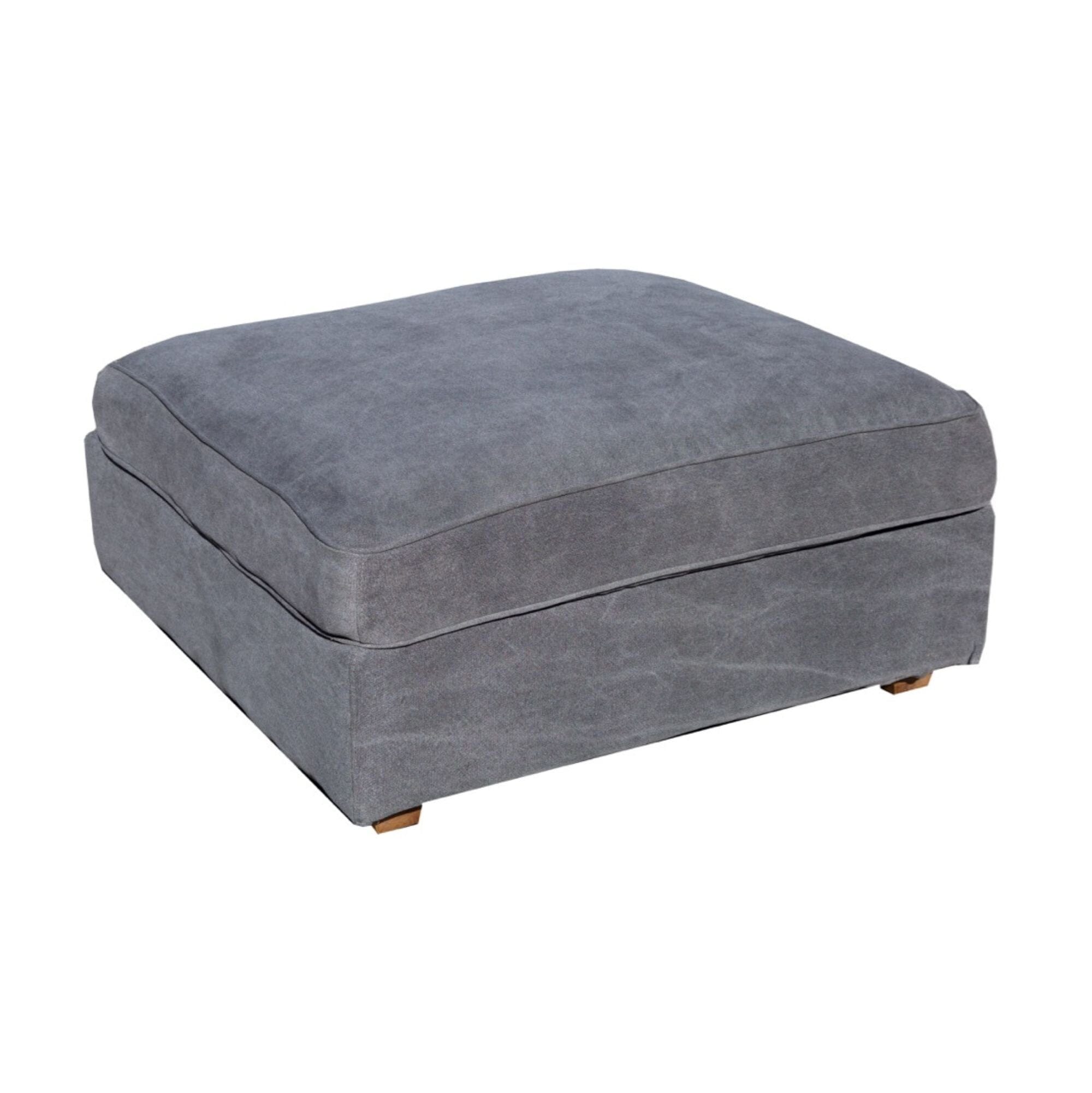 Clareville Ottoman Living Furniture Beachwood Designs Grey Linen