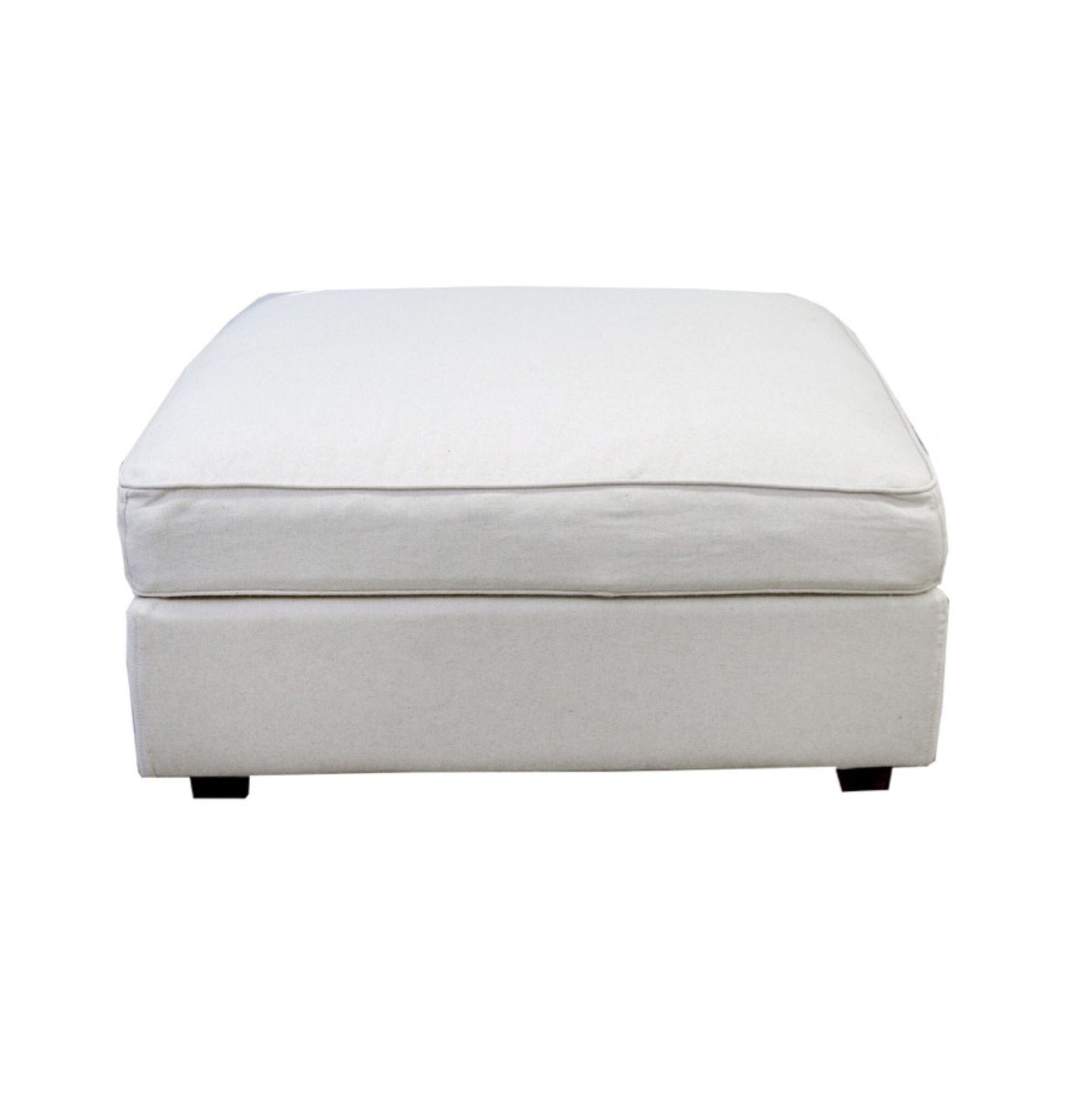 Clareville Ottoman Living Furniture Beachwood Designs Salt & Pepper Linen Cotton