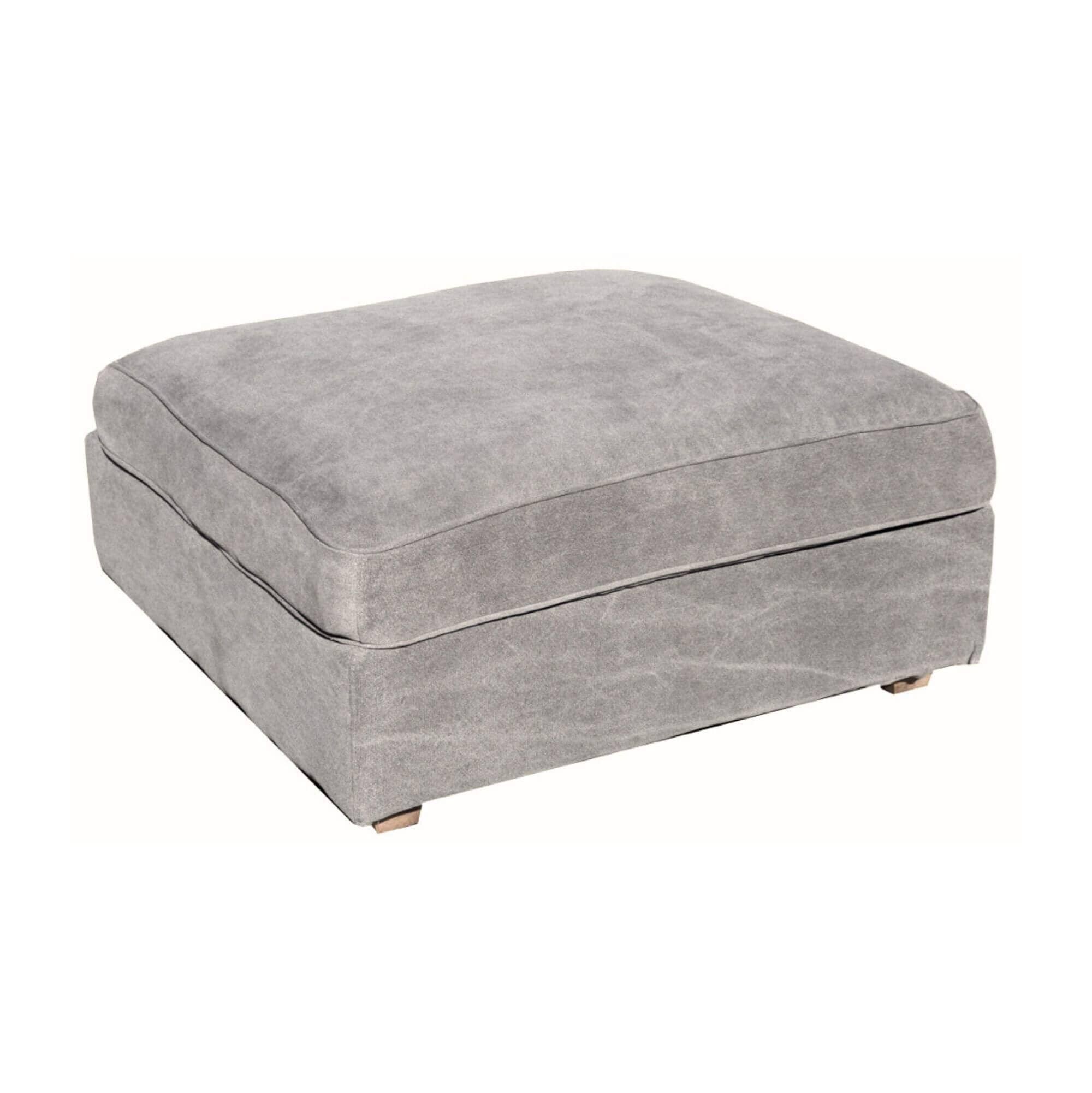 Clareville Ottoman Living Furniture Beachwood Designs Shale Linen