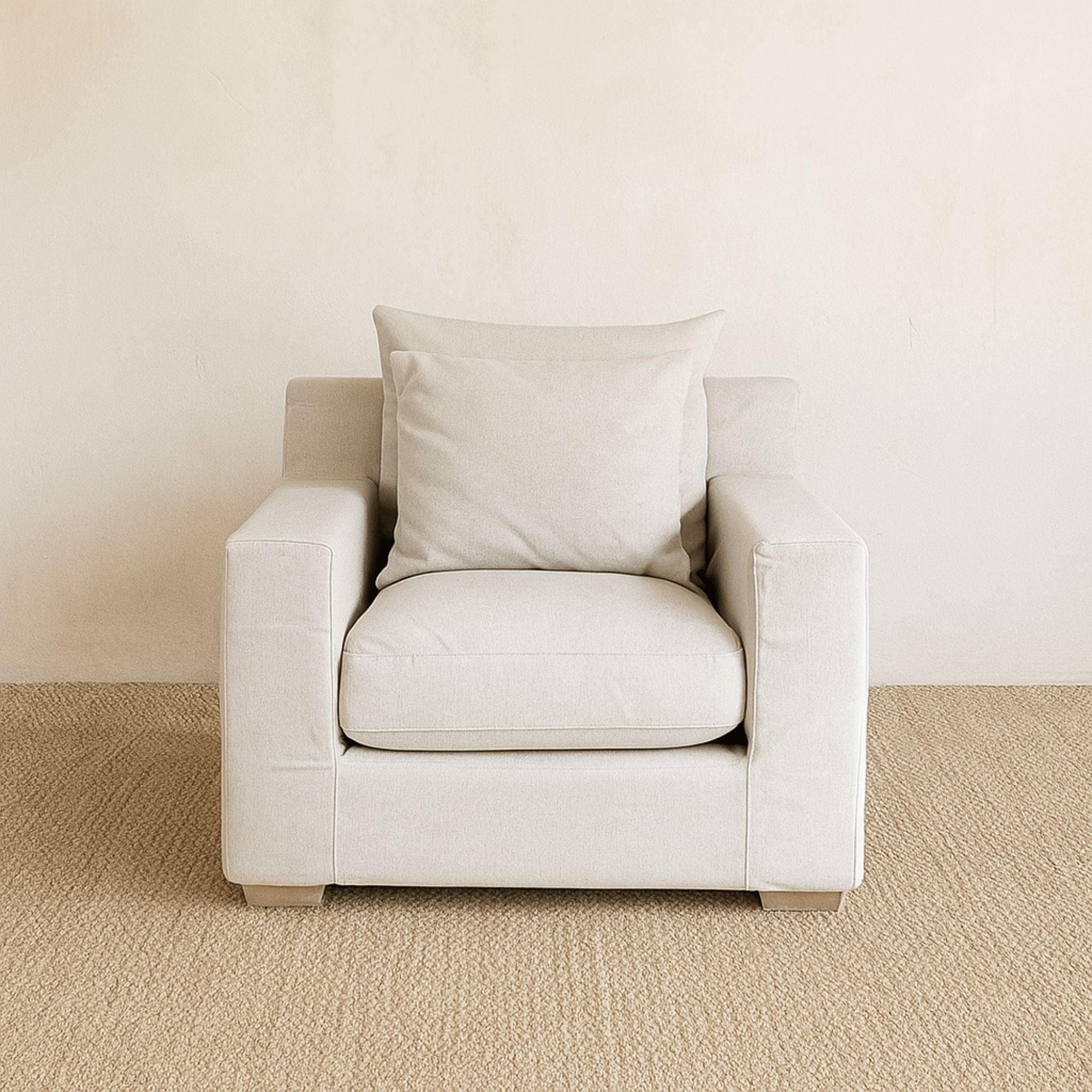 Clareville Sofa - 1 Seater Living Furniture Beachwood Designs Salt & Pepper Linen Cotton
