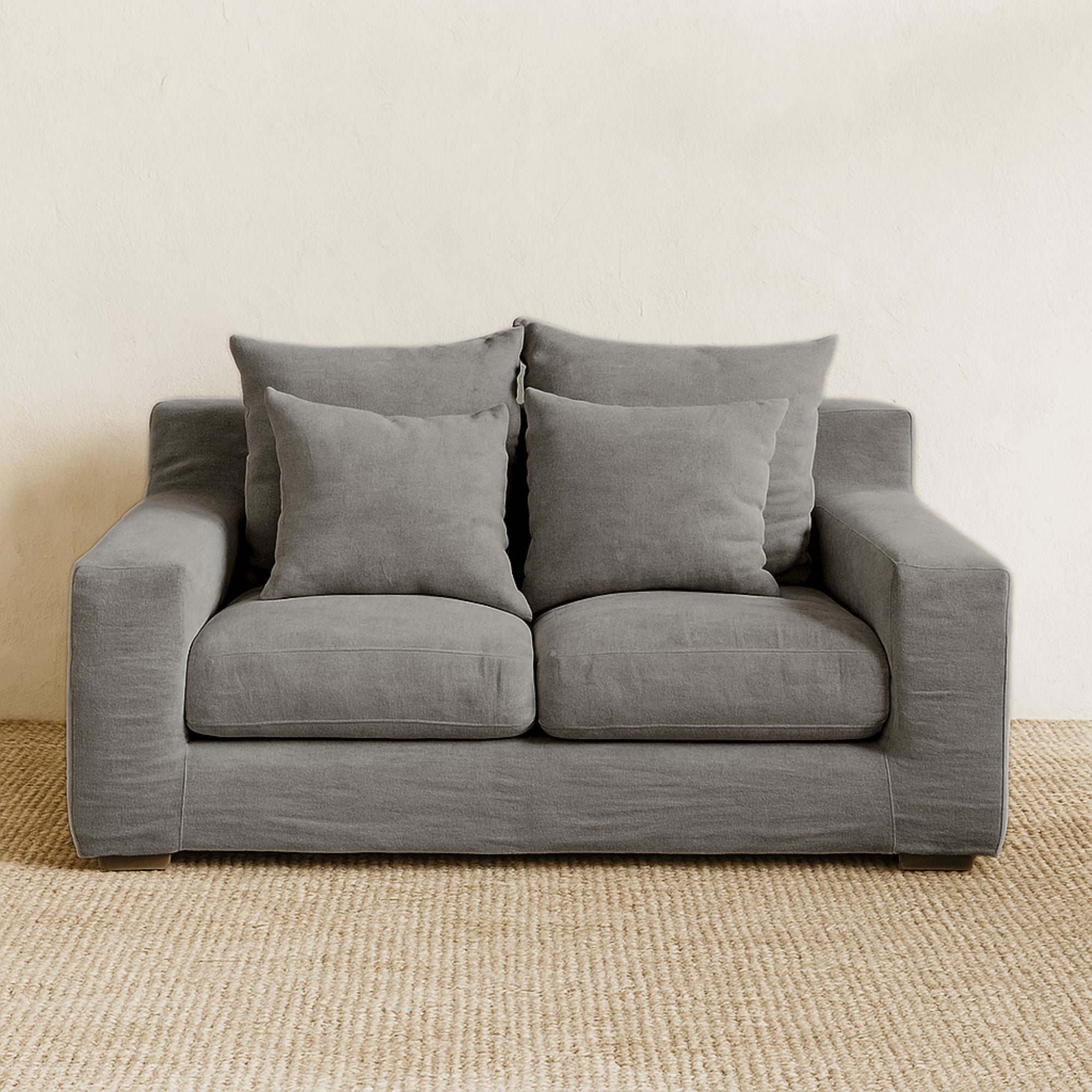 Clareville Sofa - 2 Seater Living Furniture Beachwood Designs Grey Linen