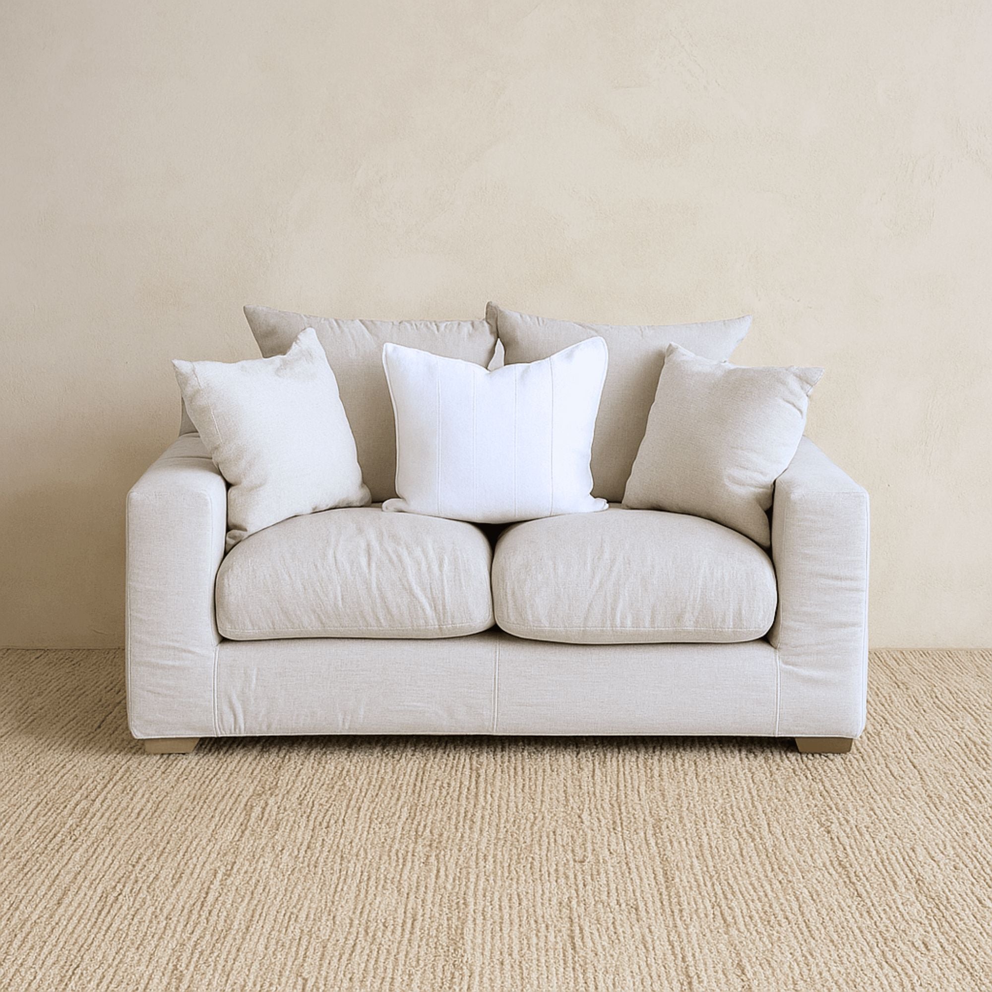 Clareville Sofa - 2 Seater Living Furniture Beachwood Designs Salt & Pepper Linen Cotton