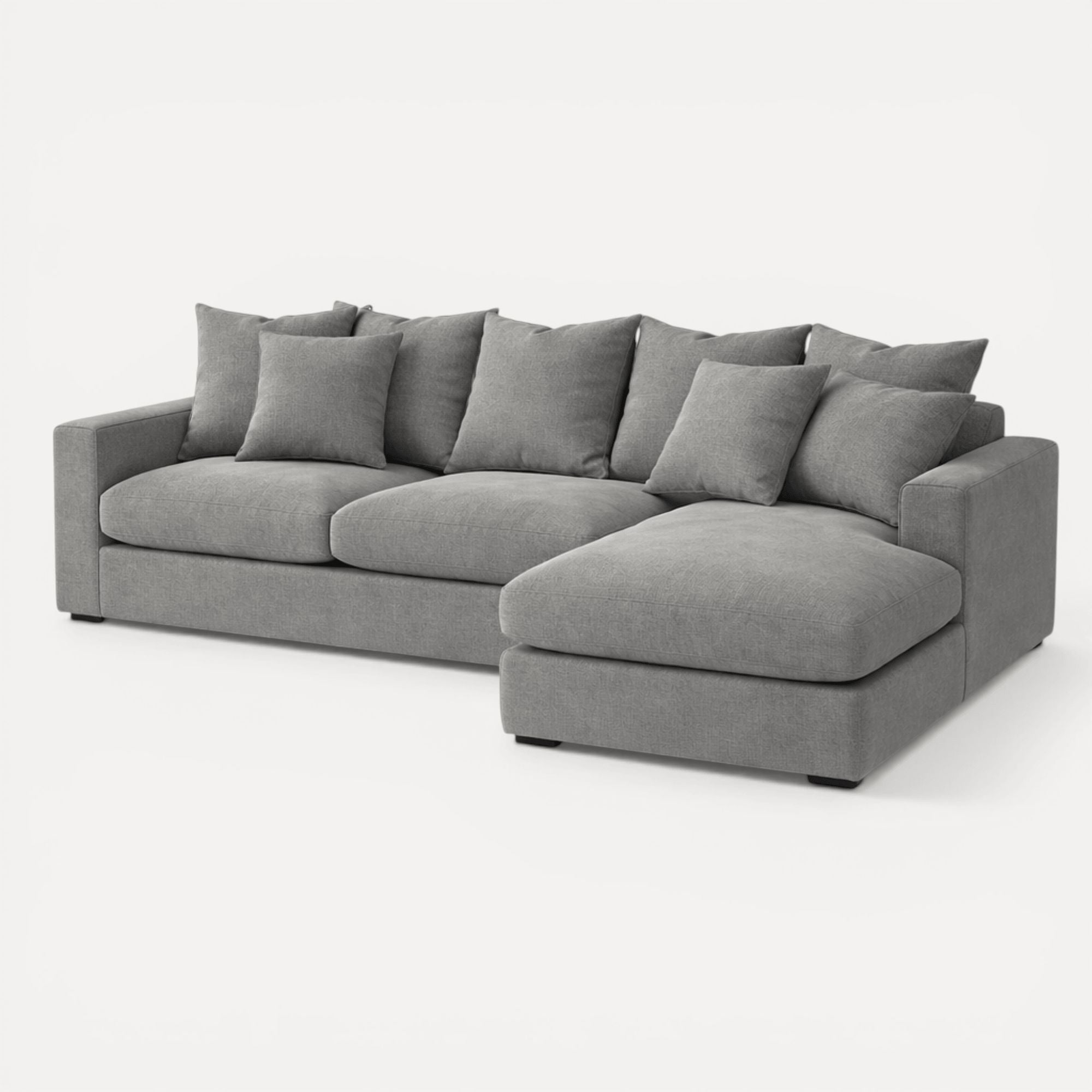 Clareville Sofa with Chaise Living Furniture Beachwood Designs Grey Linen