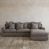 Clareville Sofa with Chaise Living Furniture Beachwood Designs Grey Linen