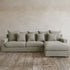 Clareville Sofa with Chaise Living Furniture Beachwood Designs Shale Linen