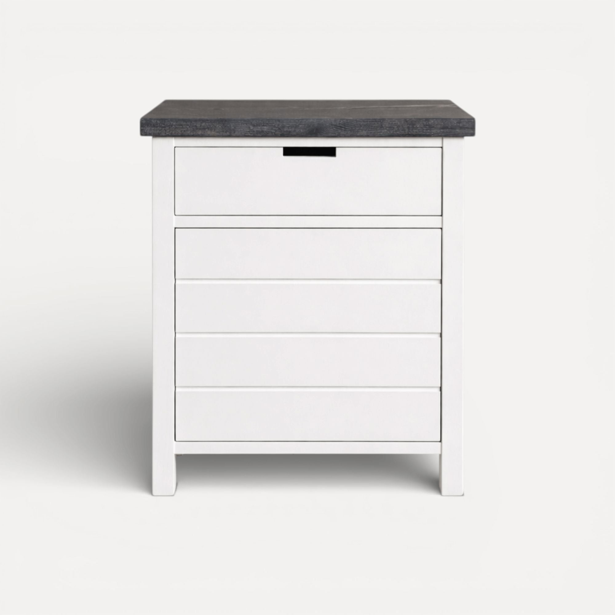 Coast Bedside L600mm - 1 Drawer & Door Bedroom Furniture Beachwood Designs White & Grey Limed